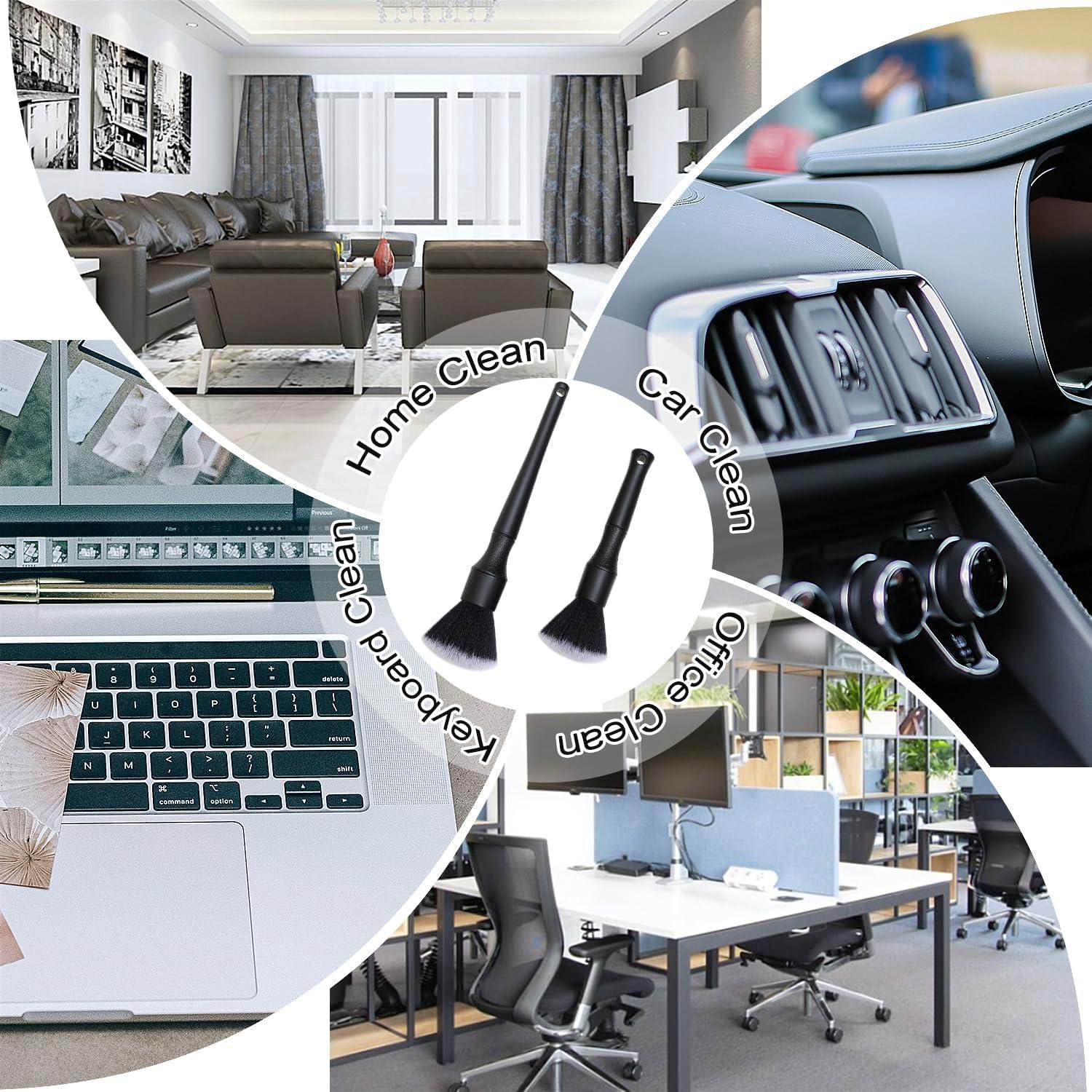 2 Cepillos de Microfibra HTOOLPRO para Detalle de Coche