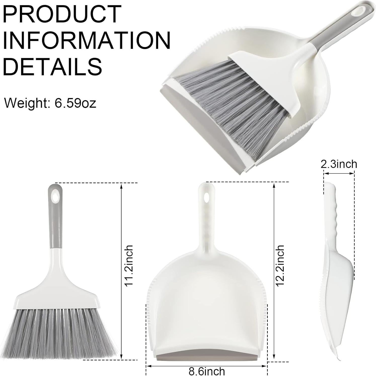 4 Sets Mini Escoba y Recogedor Zopeal para Limpieza Hogar