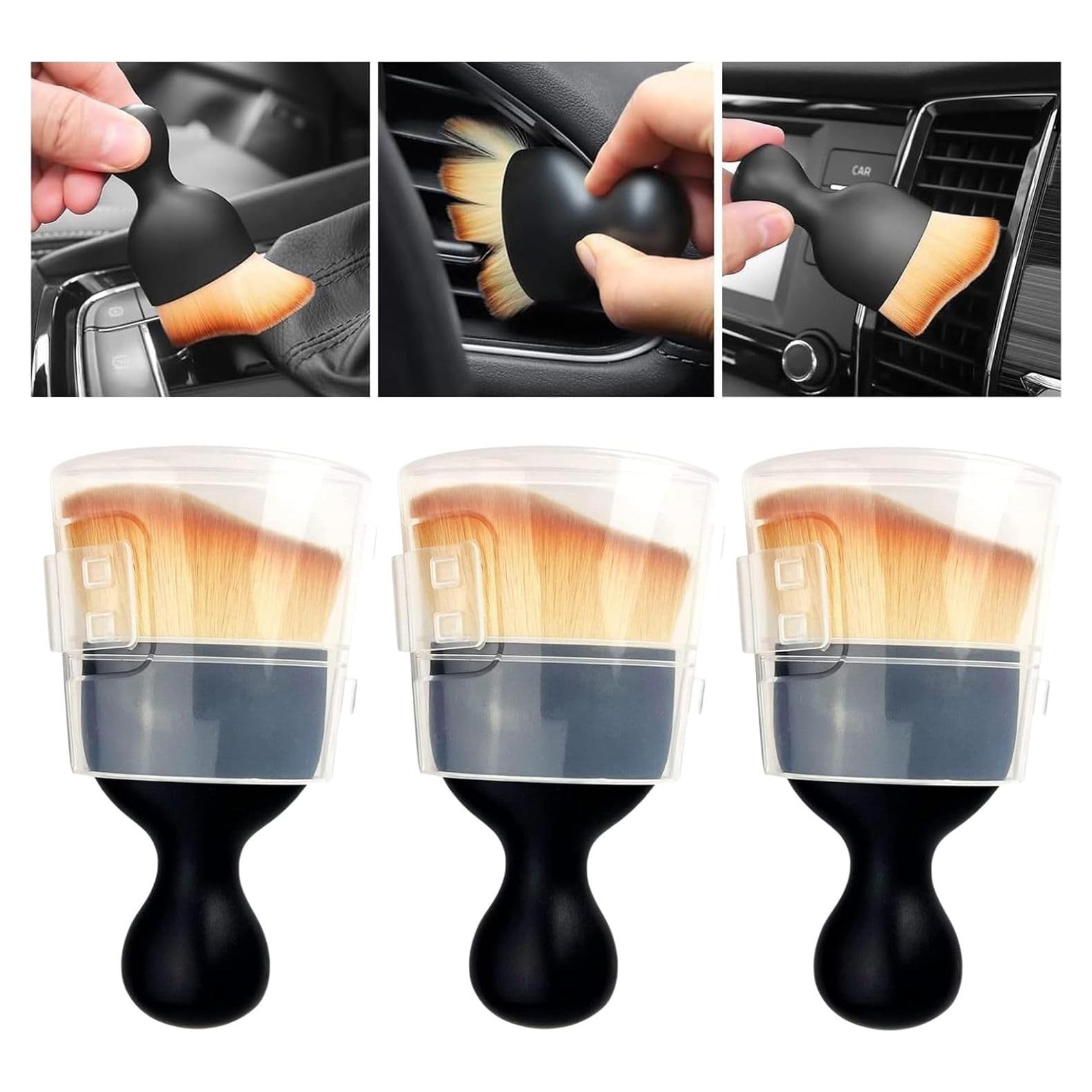 Juego de 3 Cepillos de Limpieza Interior de Coche QUAAM