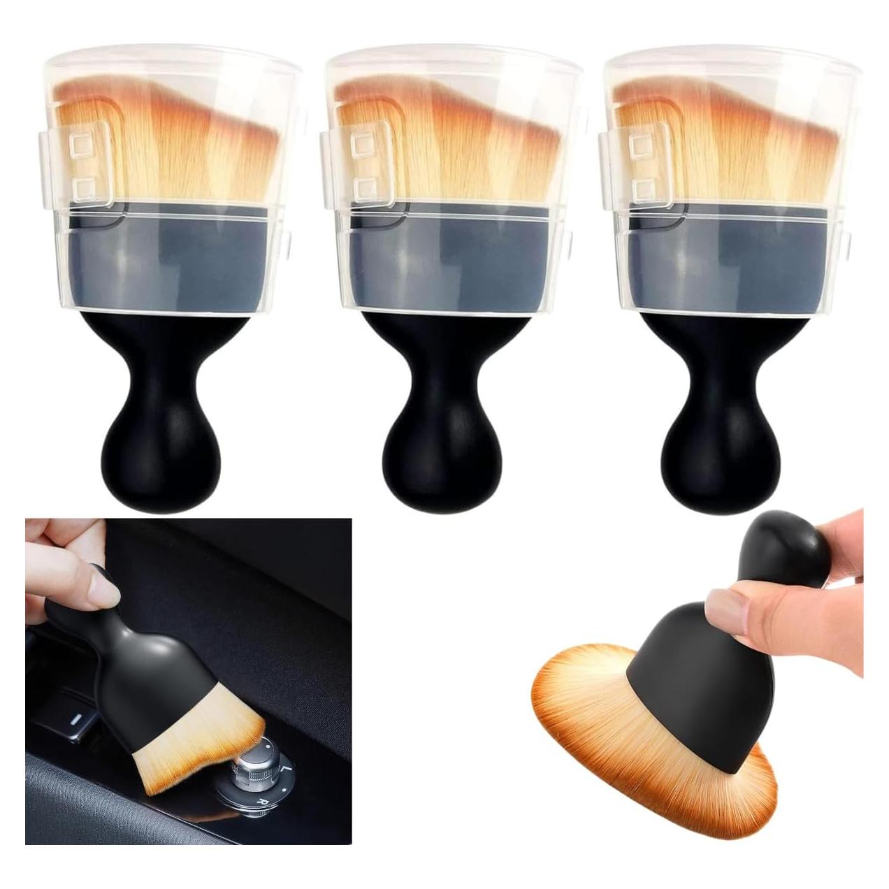 Juego de 3 Cepillos de Limpieza Interior de Coche Genérico
