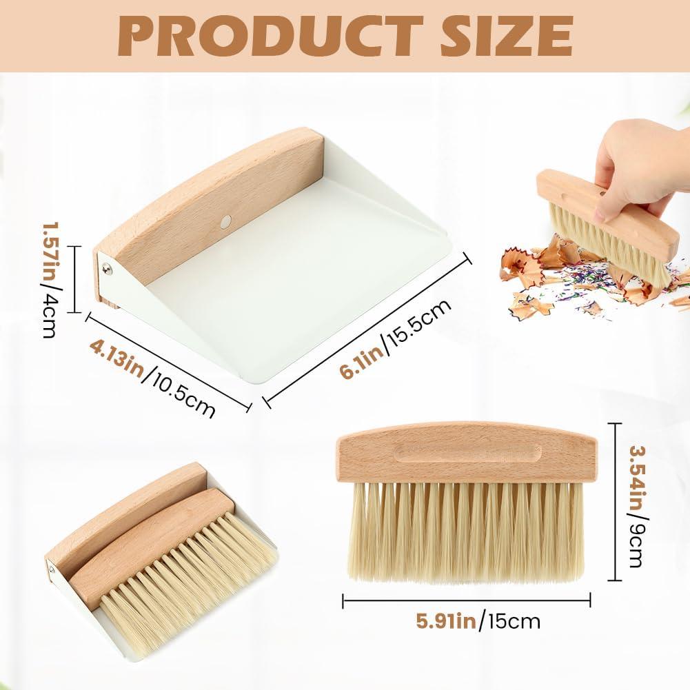 Juego de Mini Cepillo y Recogedor Pilarmuture - Madera, 15.5x10.5cm