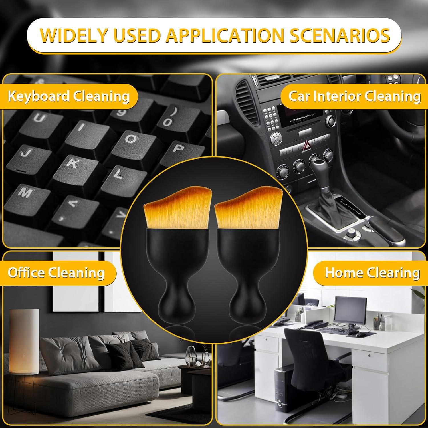 2 Cepillos de Detalle para Interior de Auto Amrules Marrón