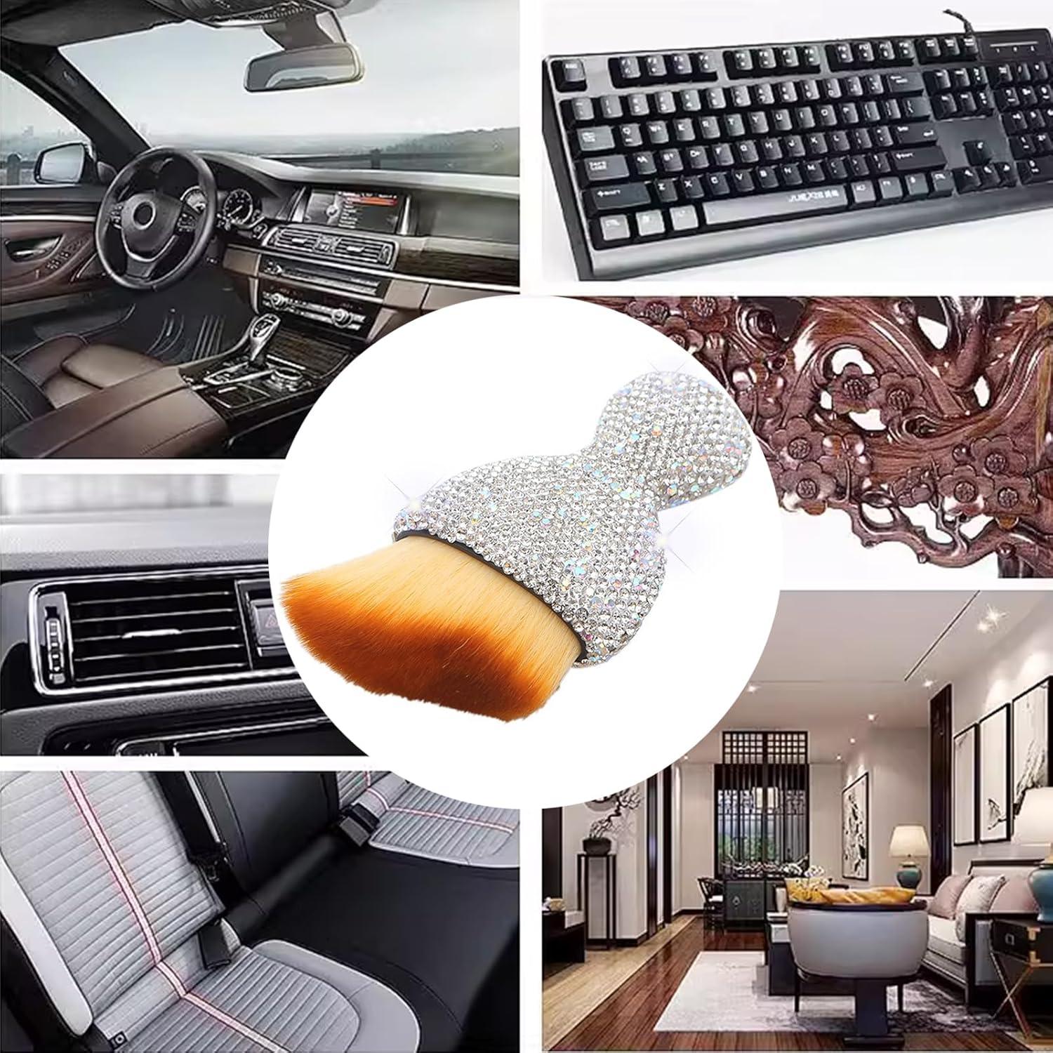 Cepillo de Limpieza Interior de Coche Buzopuw 2 Piezas Plata