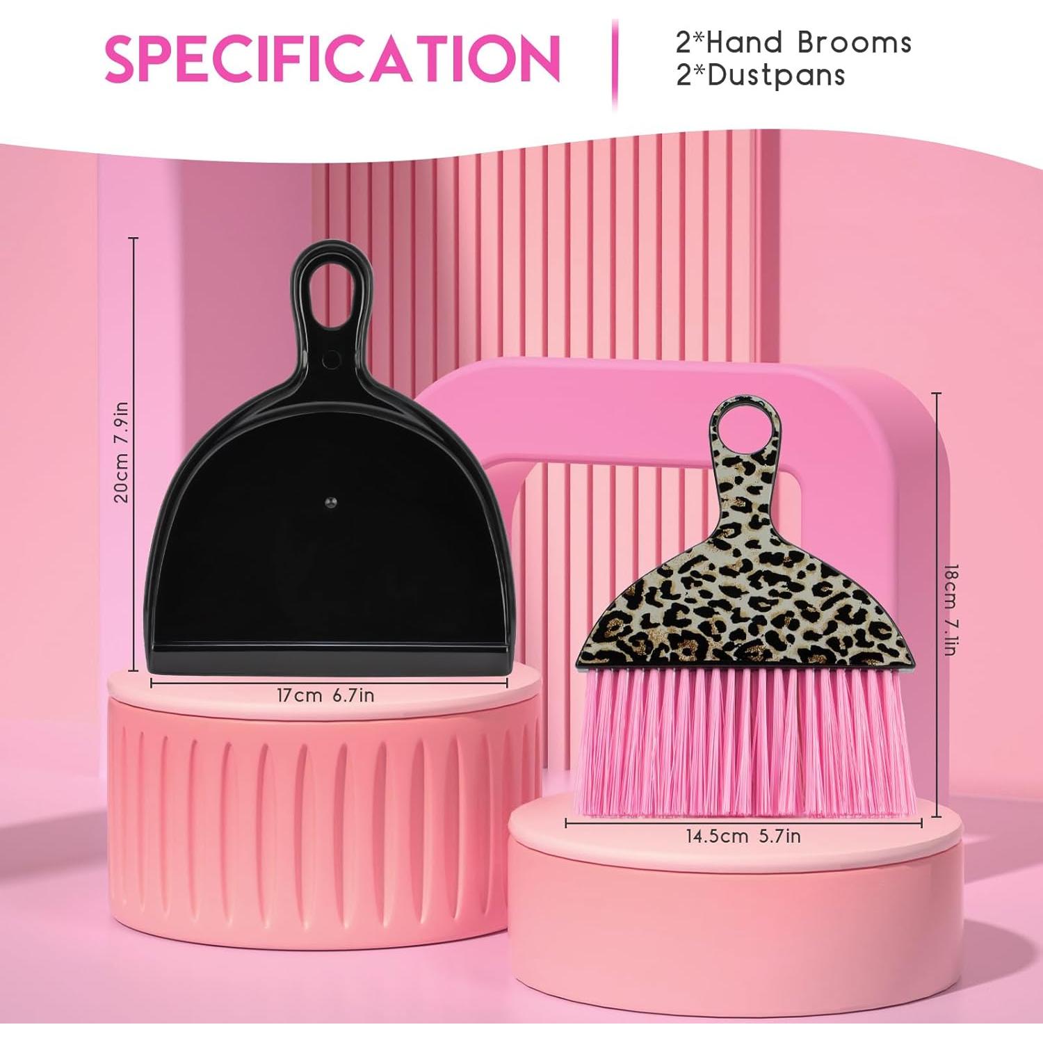 Juego de Mini Escoba y Recogedor ThinkLearn Rosa Leopardo