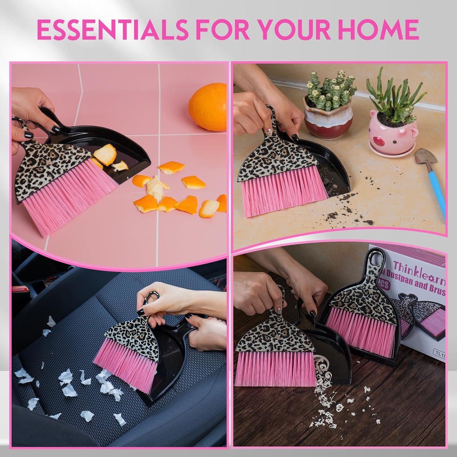 Juego de Mini Escoba y Recogedor ThinkLearn Rosa Leopardo