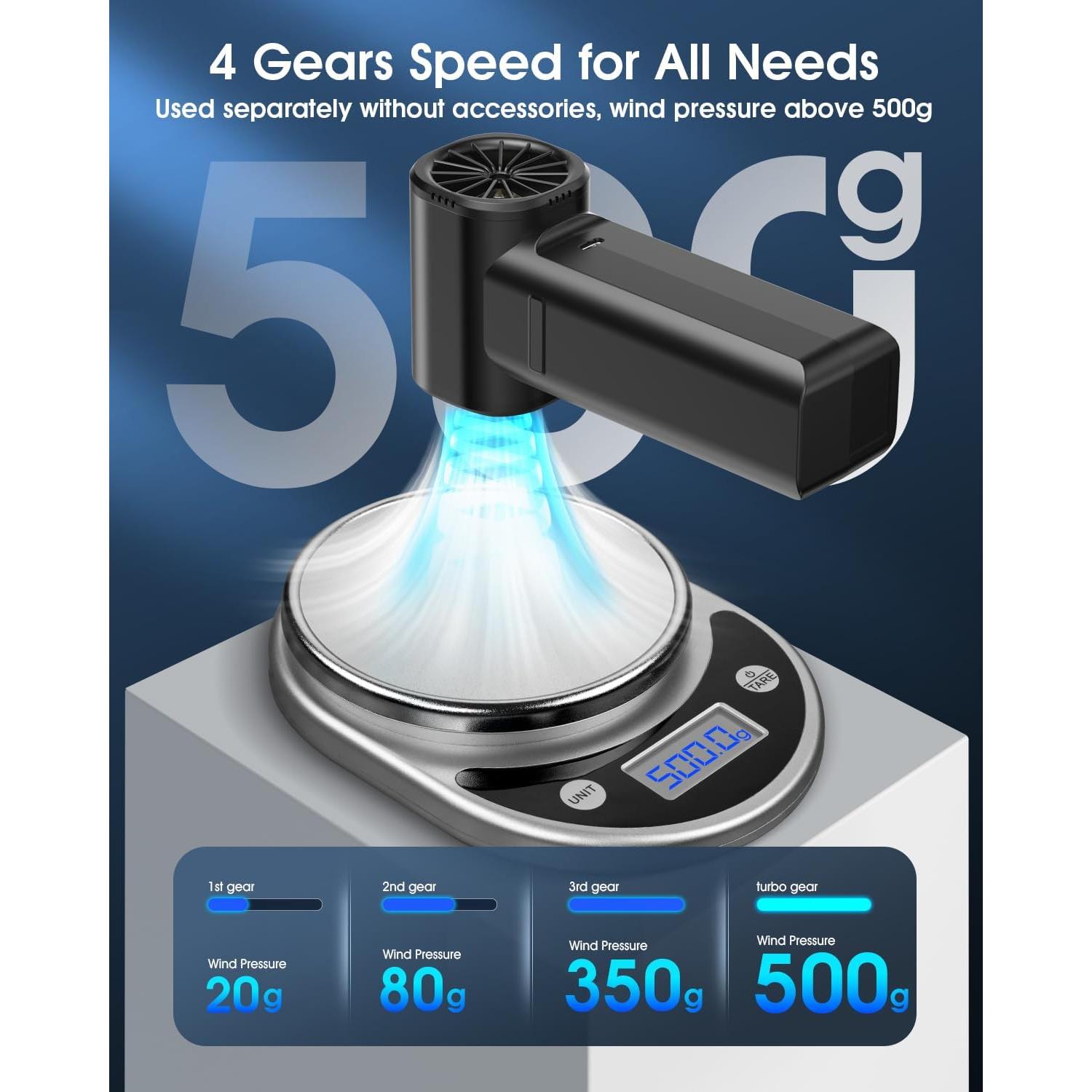 Soplador de Aire Comprimido CLLIS 500G 130000RPM Recargable