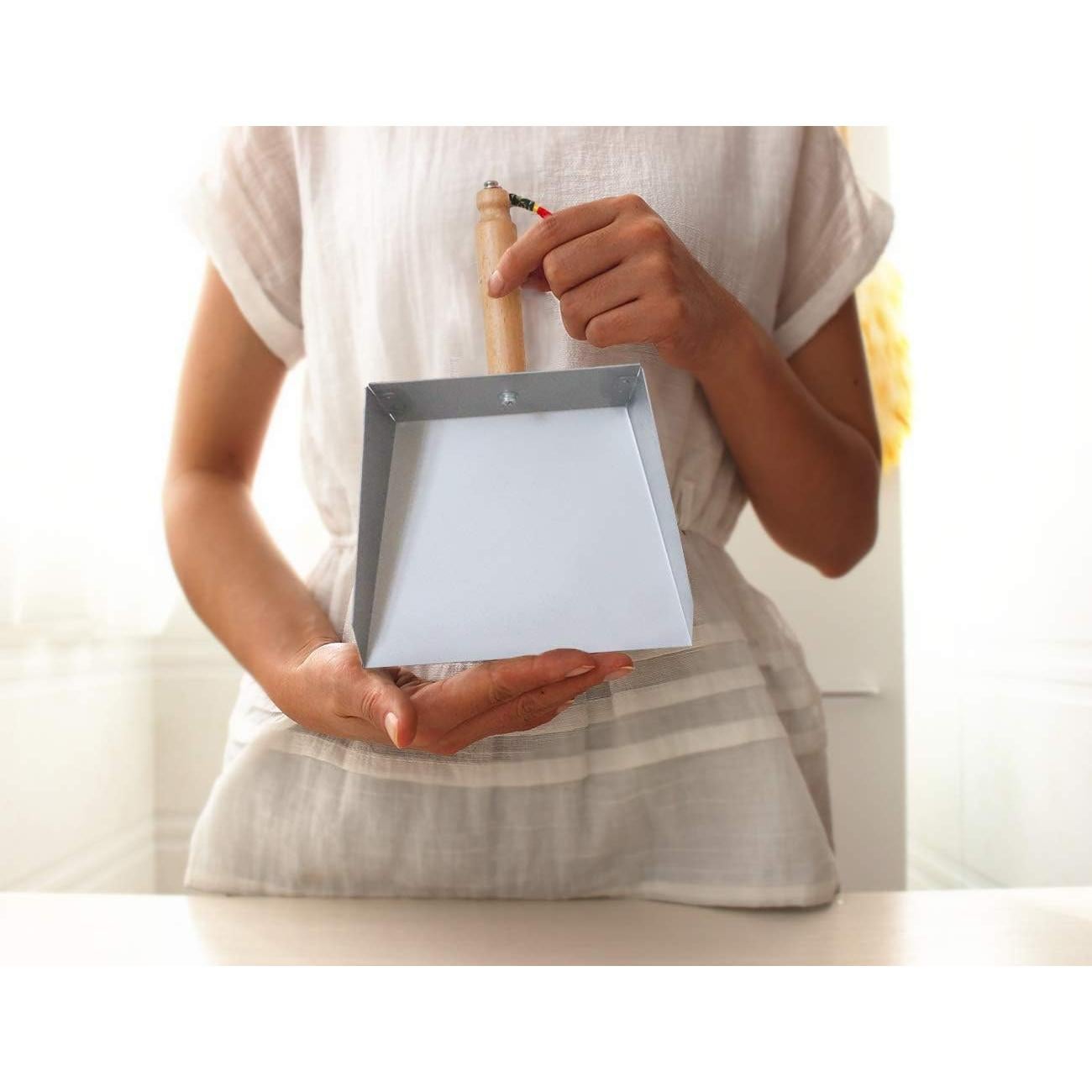 Juego de Mini Recogedor y Cepillo Huibot Oakart - Acero Inoxidable y Cerdas Naturales