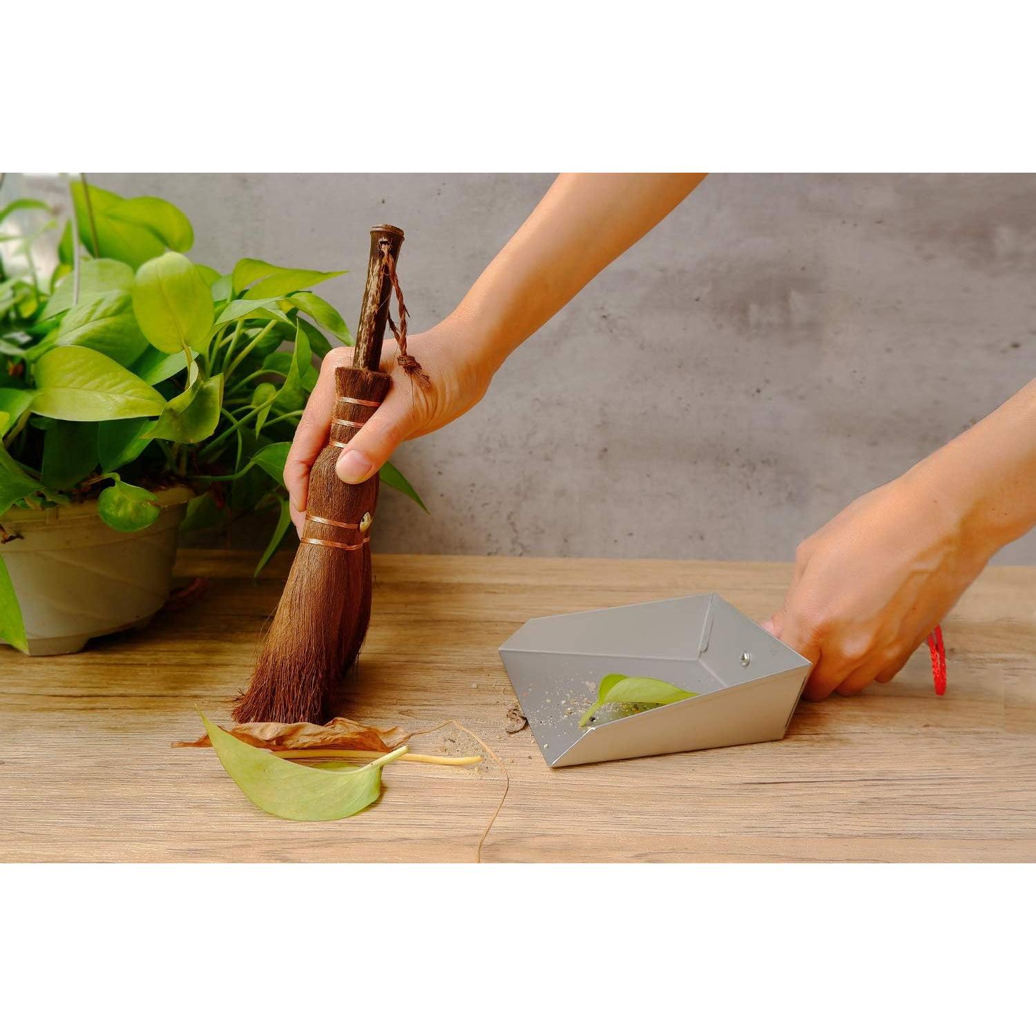 Juego de Mini Recogedor y Cepillo Huibot Oakart - Acero Inoxidable y Cerdas Naturales