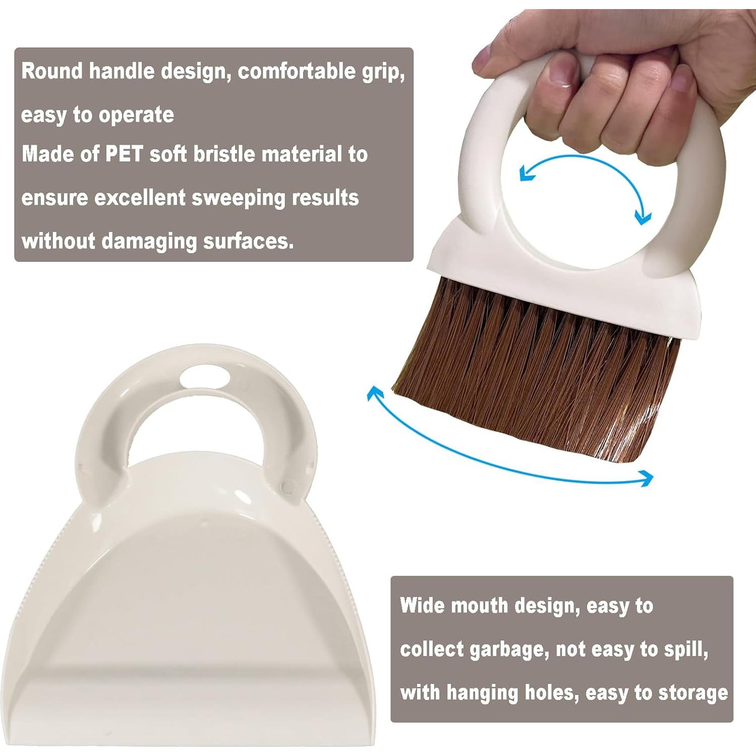 Juego de Escoba y Recogedor Portátil BSMstone Blanco Roto