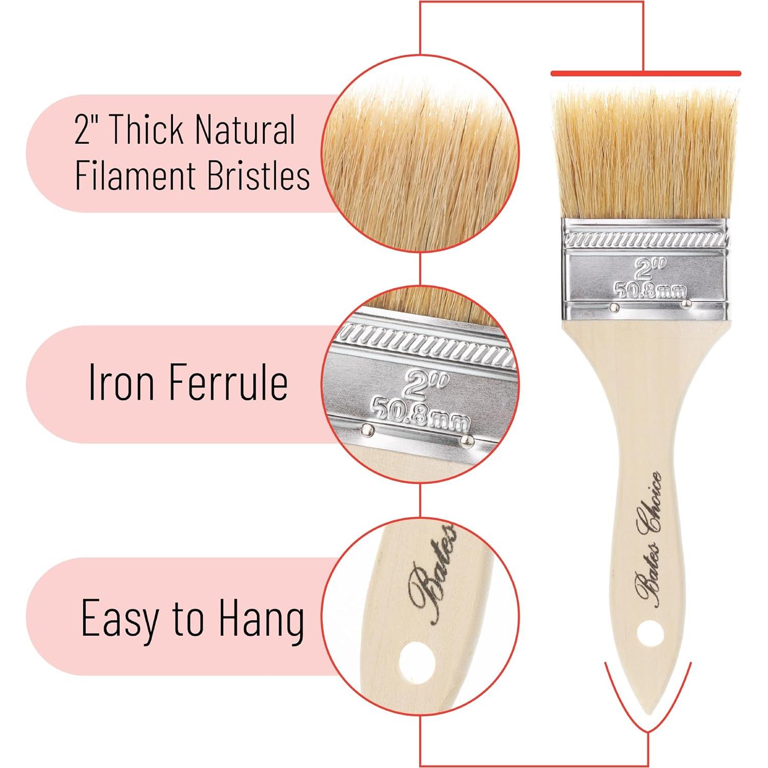 Brochas de Pintura de Chip Bates, 12 Unidades, 5.08 cm