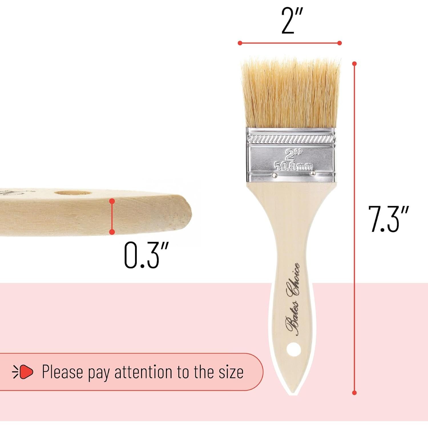Brochas de Pintura de Chip Bates, 12 Unidades, 5.08 cm