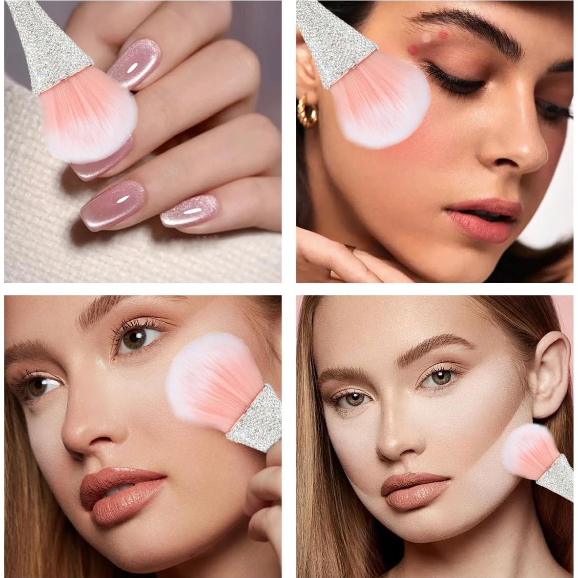 Brochas para Polvo de Uñas KuuGuu - 2 Pcs, 20 cm, Brillantes