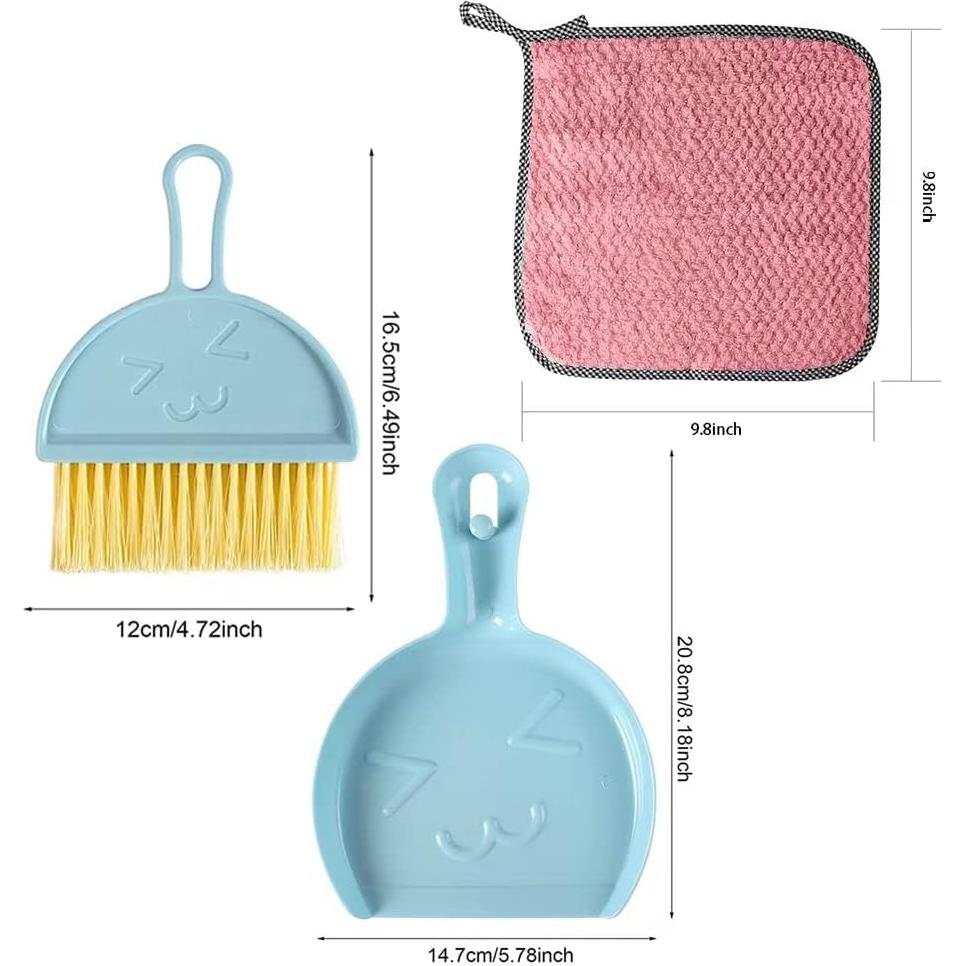 Juego de Mini Escoba y Recogedor Fgxcjd - 3 Piezas Multicolor