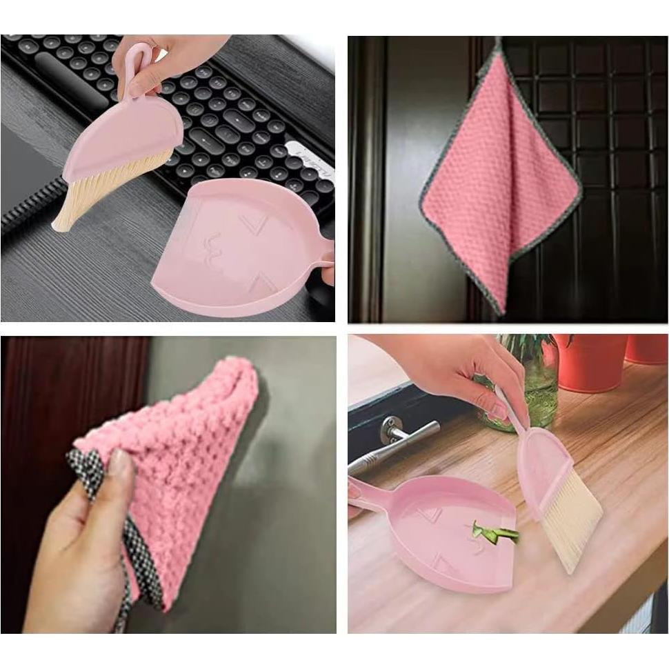 Juego de Mini Escoba y Recogedor Fgxcjd - 3 Piezas Multicolor