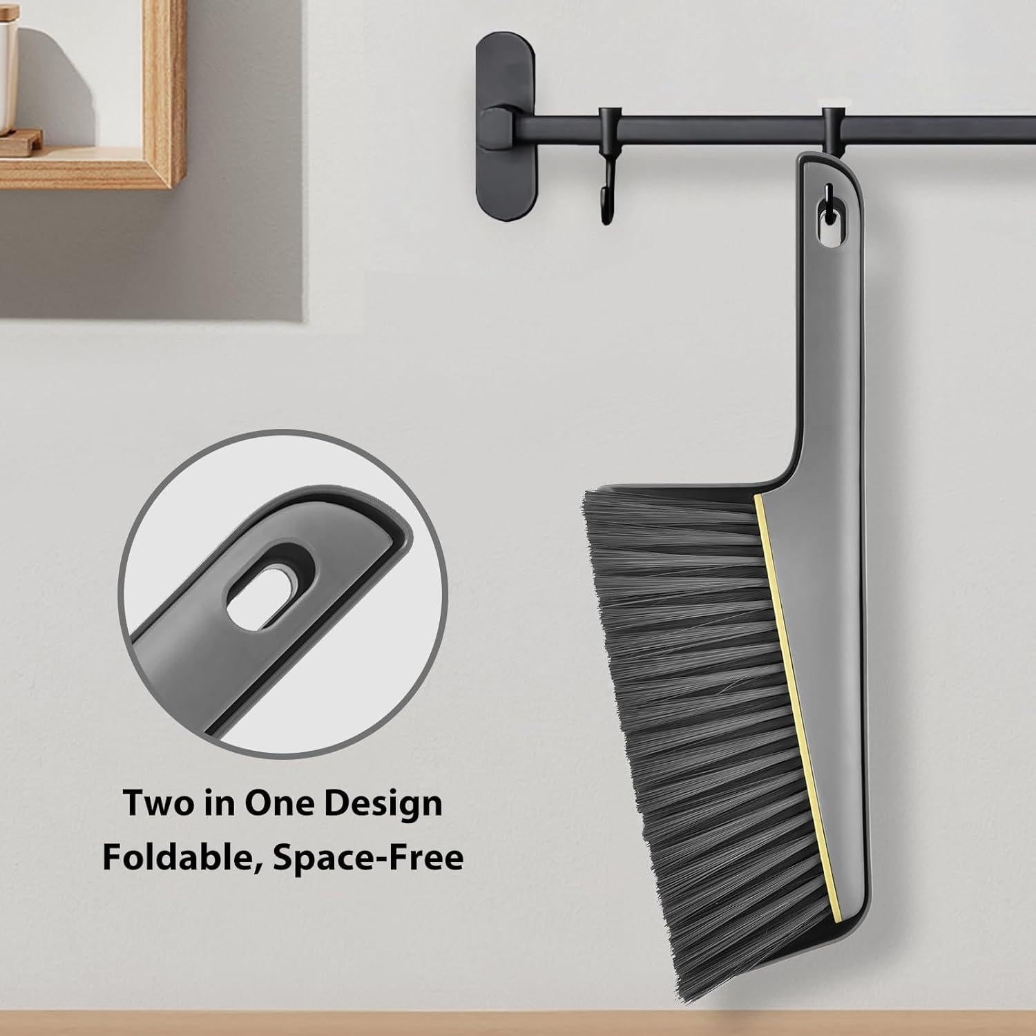 Juego de Escoba y Recogedor Lumkew Gris, Compacto 35x9cm