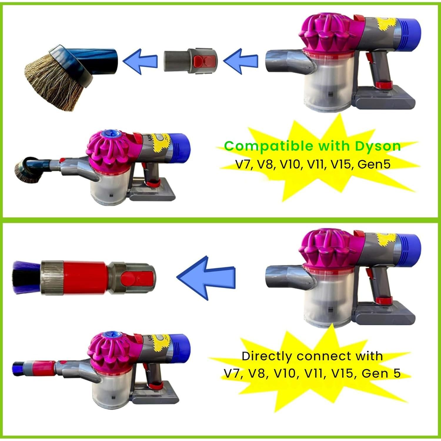 Accesorios para Aspiradora Dyson GHAMADE - Cepillos de Detalle