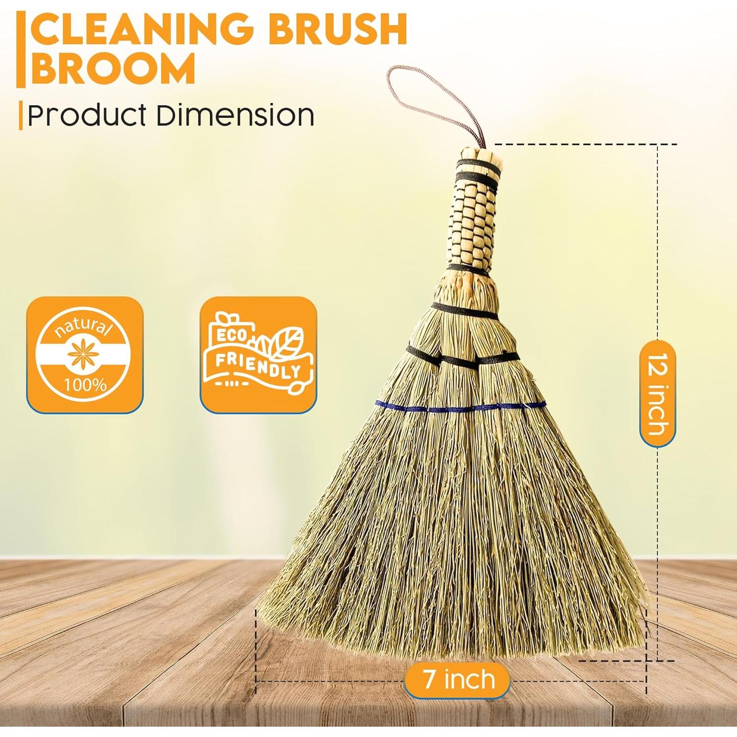 Escoba de mano SKENNOVA de sorgo y bambú - 30.48 cm