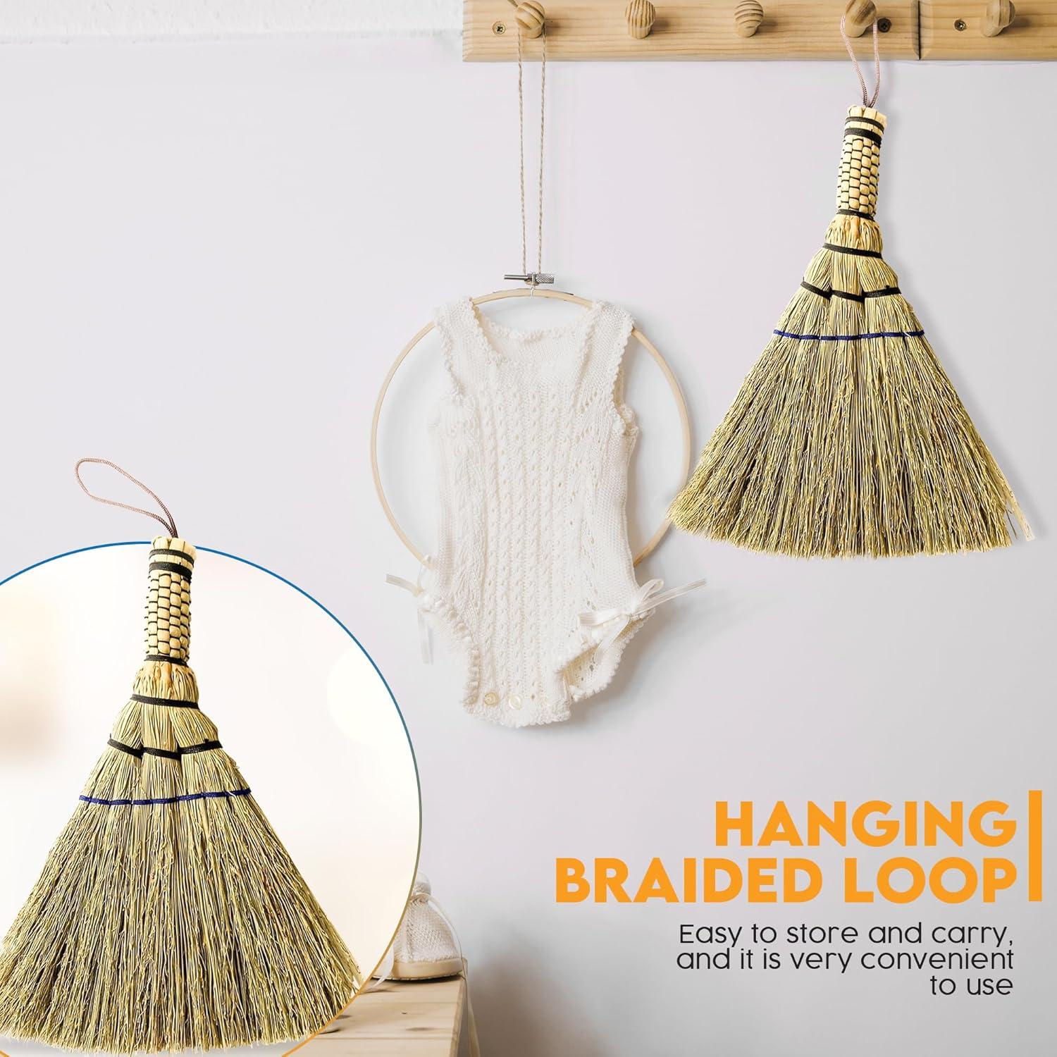 Escoba de mano SKENNOVA de sorgo y bambú - 30.48 cm