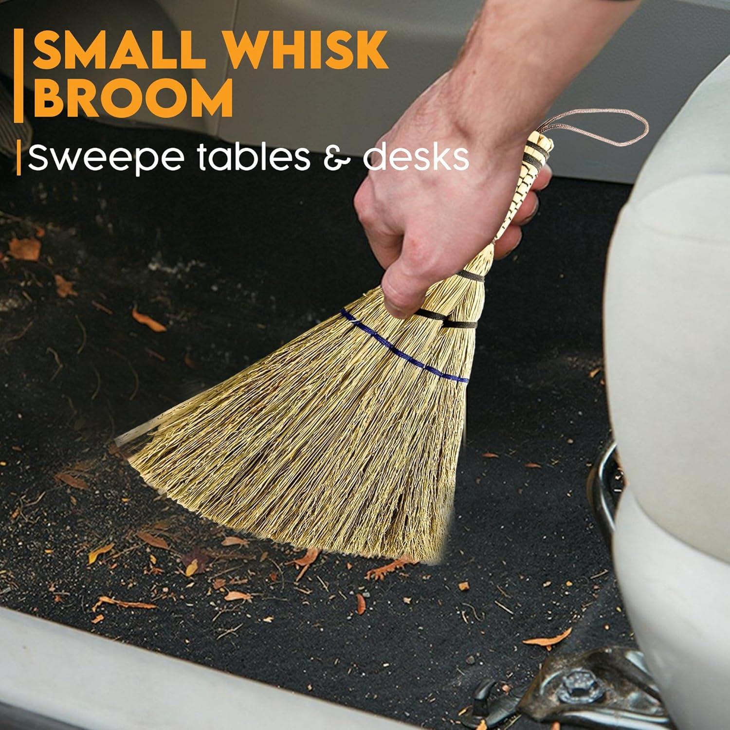 Escoba de mano SKENNOVA de sorgo y bambú - 30.48 cm