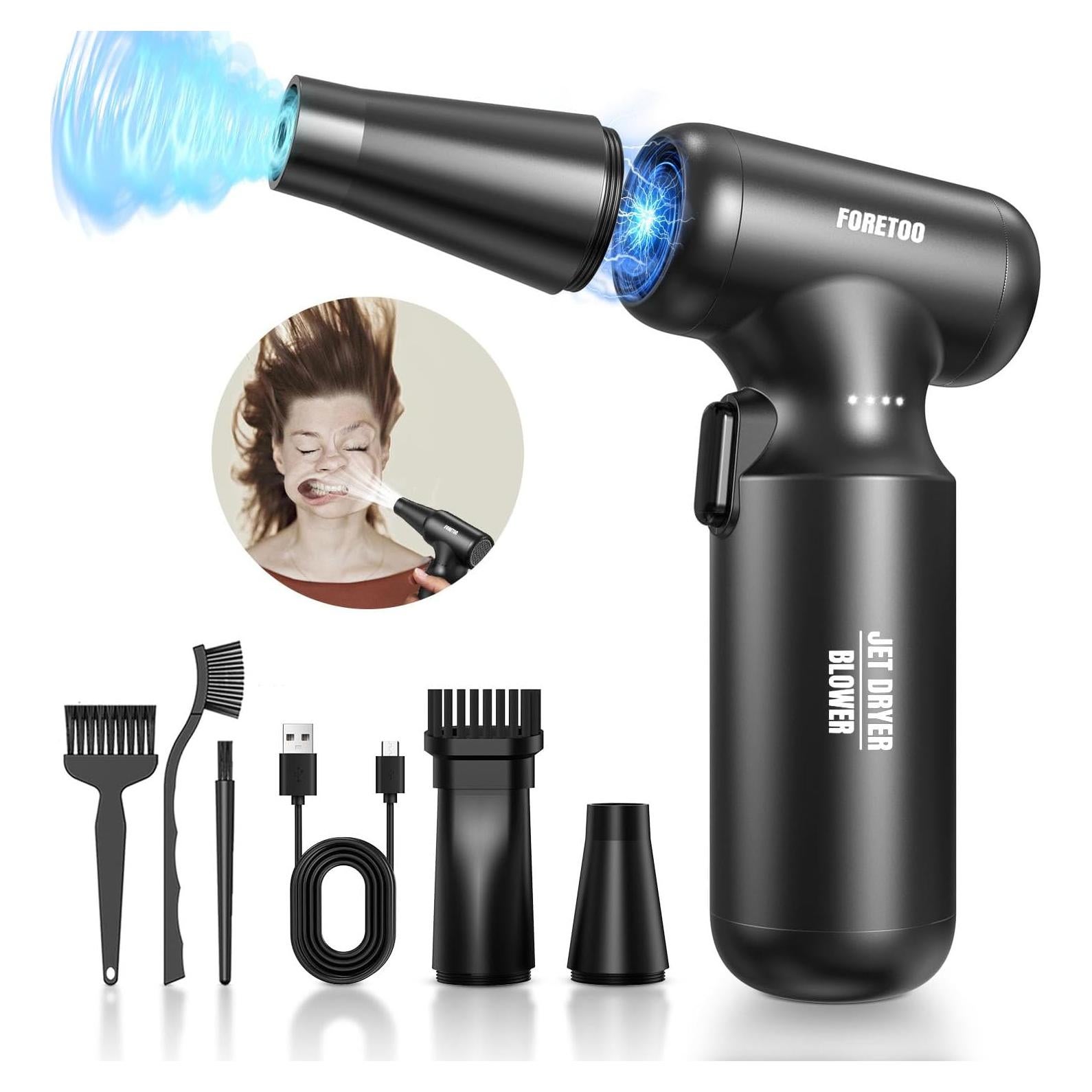 Soplador de Aire Comprimido FORETOO Inalámbrico 300000RPM