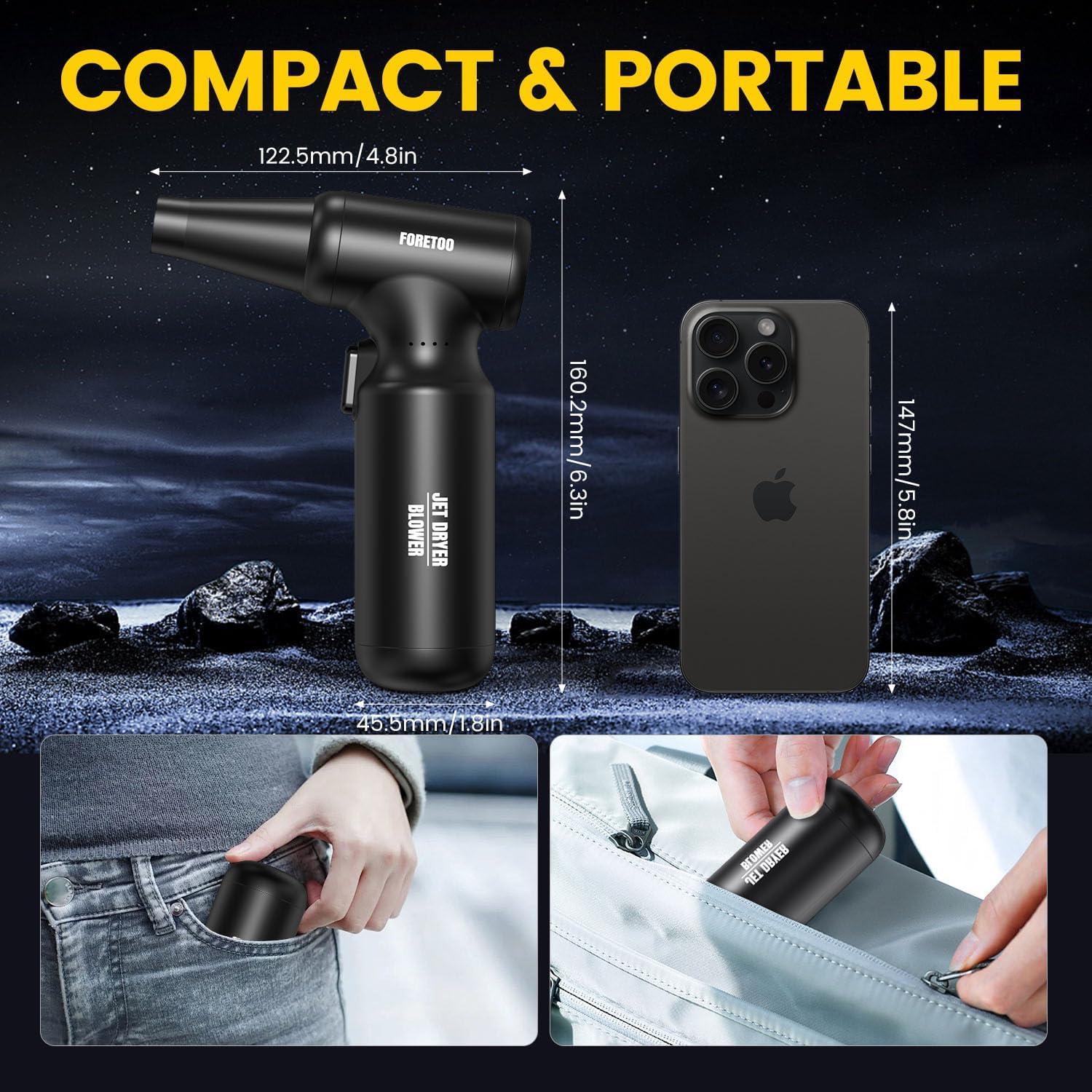 Soplador de Aire Comprimido FORETOO Inalámbrico 300000RPM