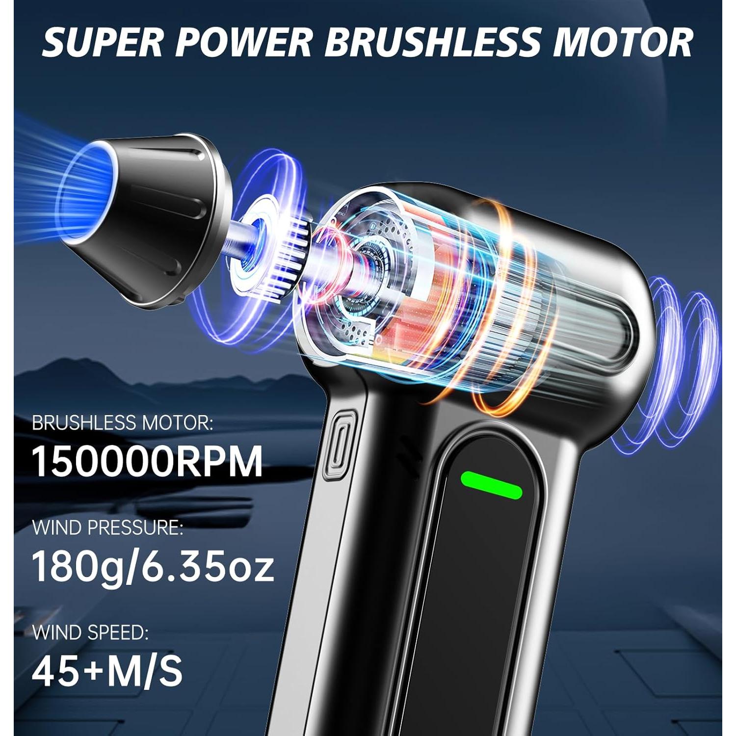 Soplador de Aire Comprimido TOPPORTED 150000RPM Recargable