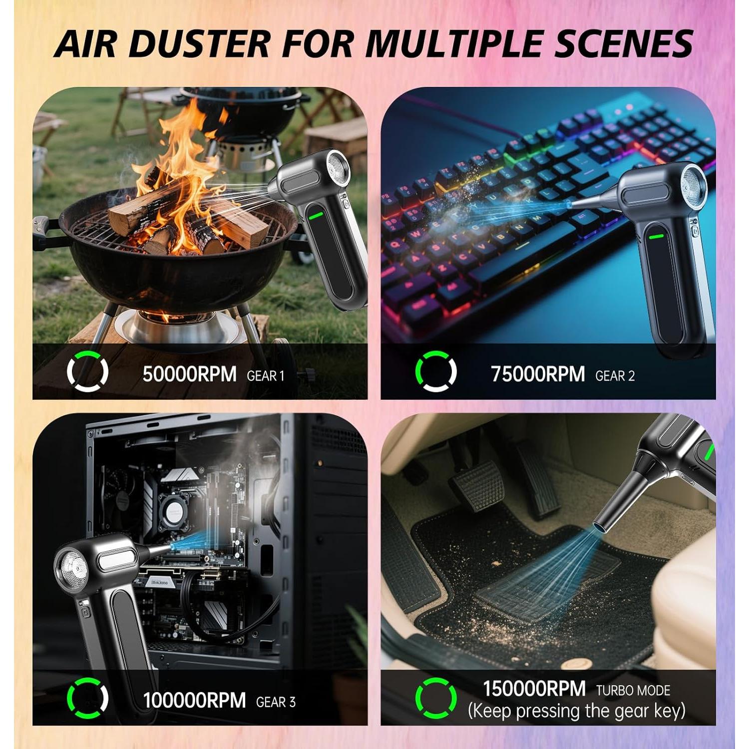 Soplador de Aire Comprimido TOPPORTED 150000RPM Recargable