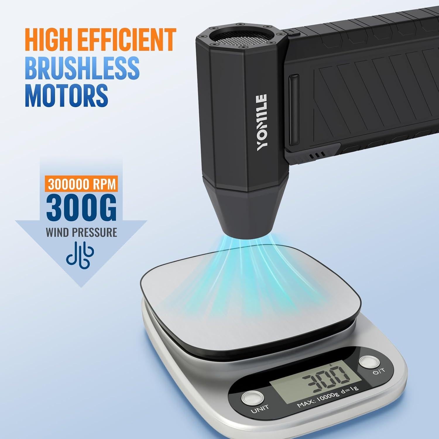 Soplador de aire eléctrico YOMILE 300000RPM 10500mAh portátil