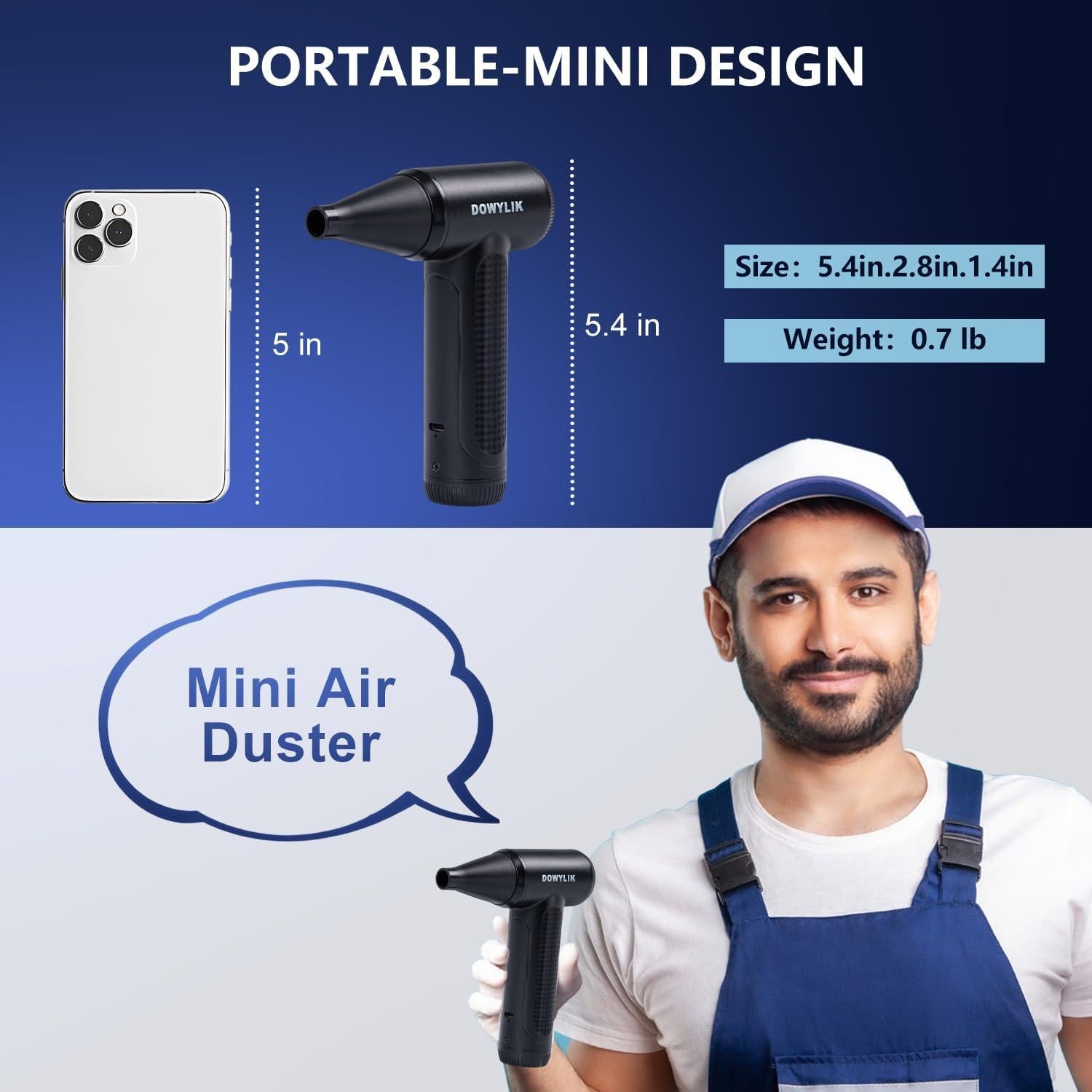 Soplador de Aire Comprimido DOWYLIK N01 Recargable 3300mAh