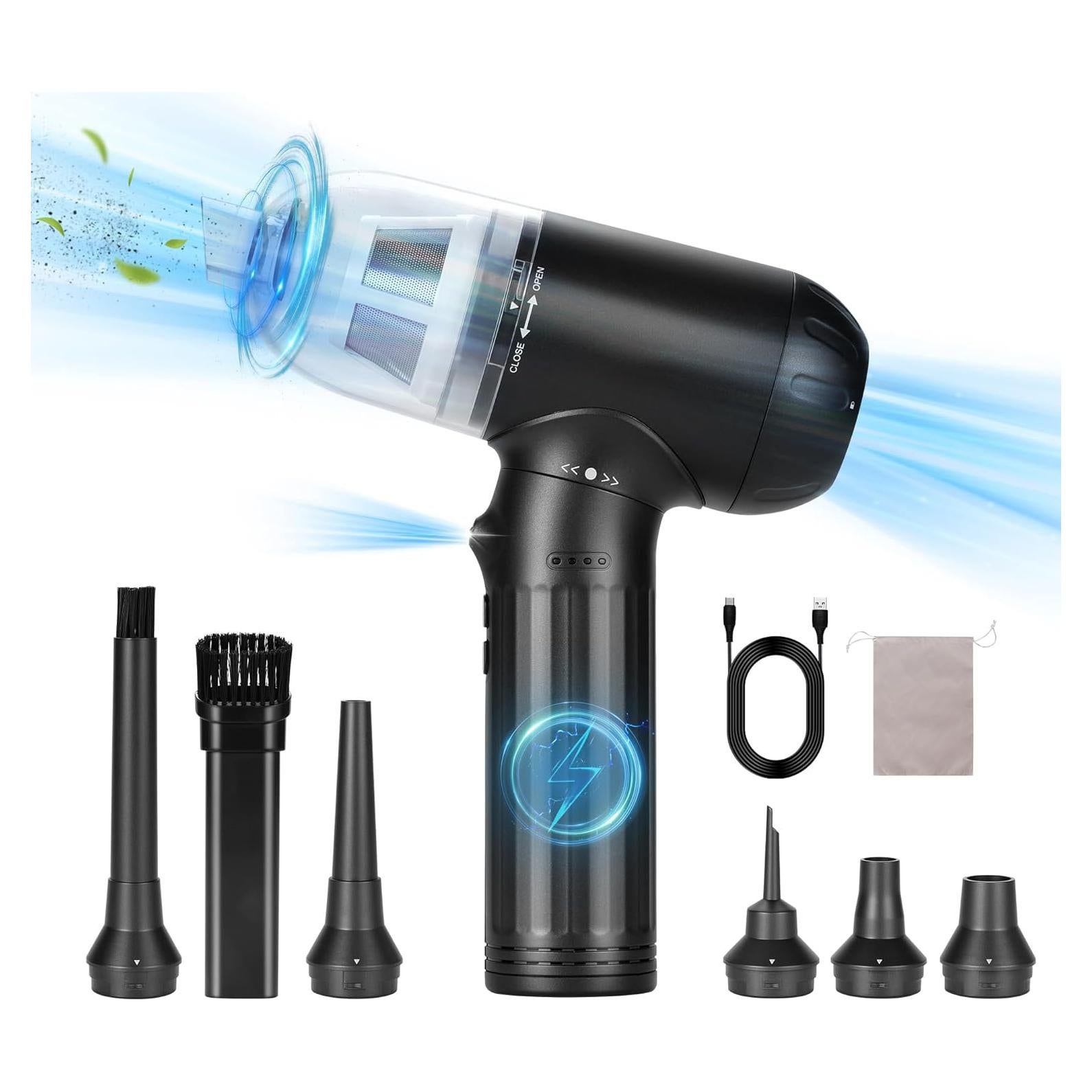 Soplador de Aire Comprimido TOBTOS 90W con Luz LED y 3 Velocidades