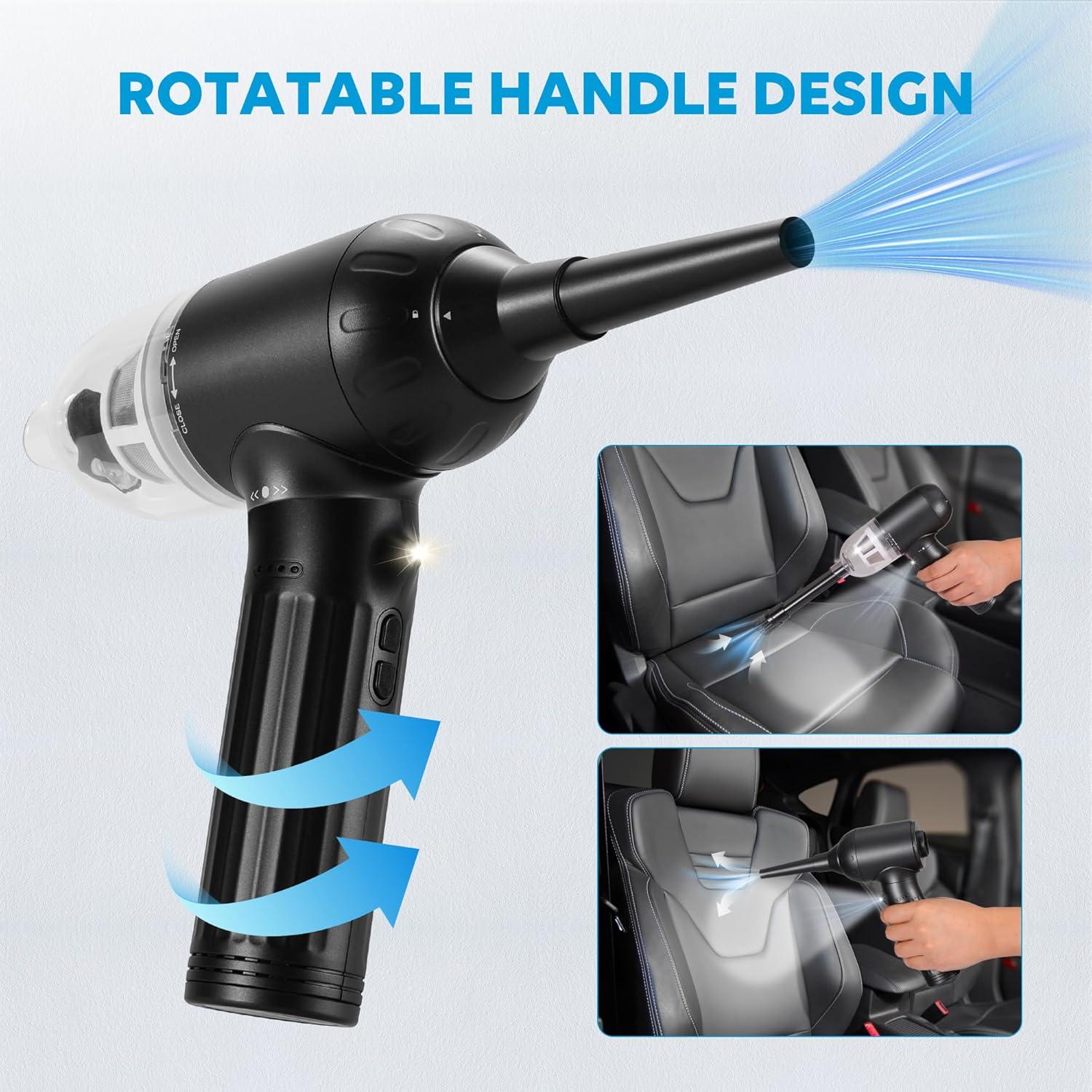 Soplador de Aire Comprimido TOBTOS 90W con Luz LED y 3 Velocidades