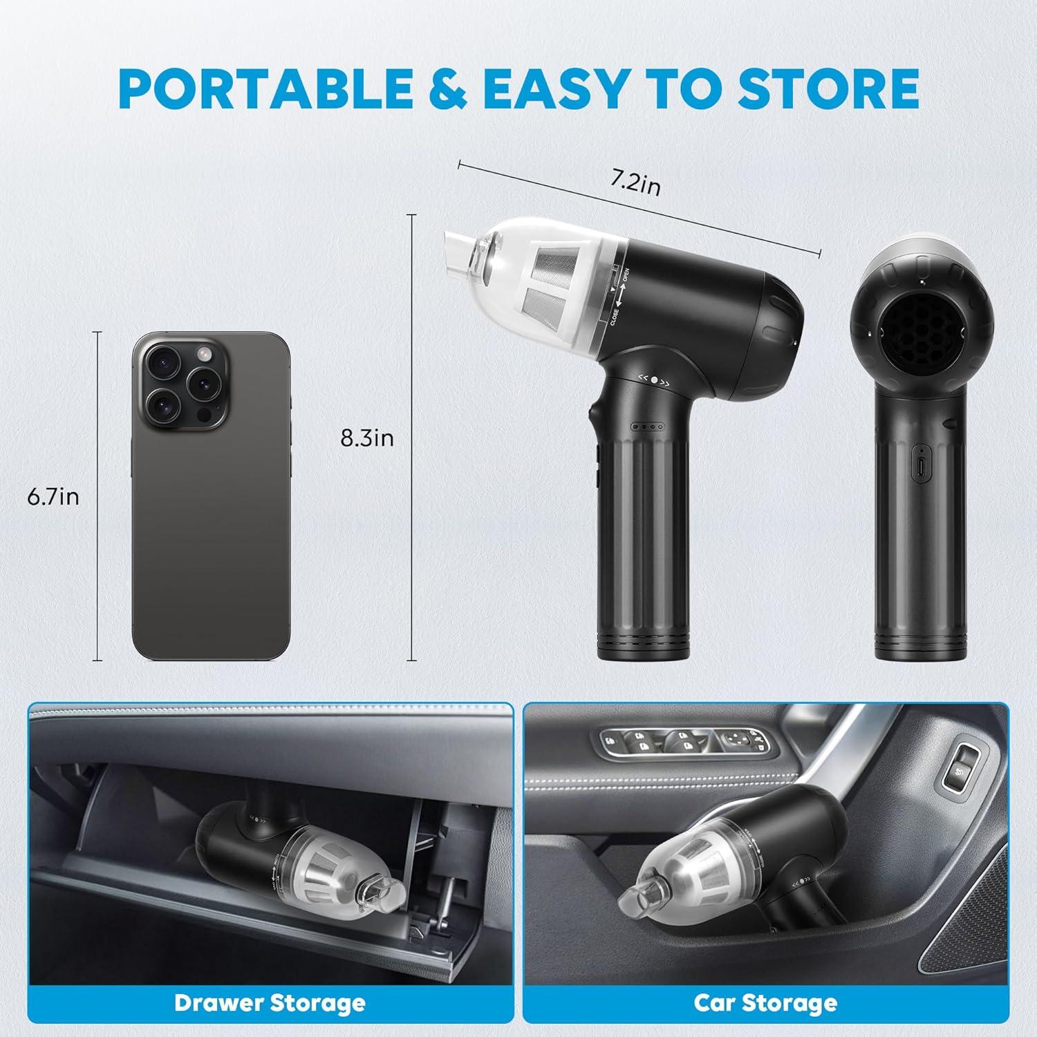 Soplador de Aire Comprimido TOBTOS 90W con Luz LED y 3 Velocidades