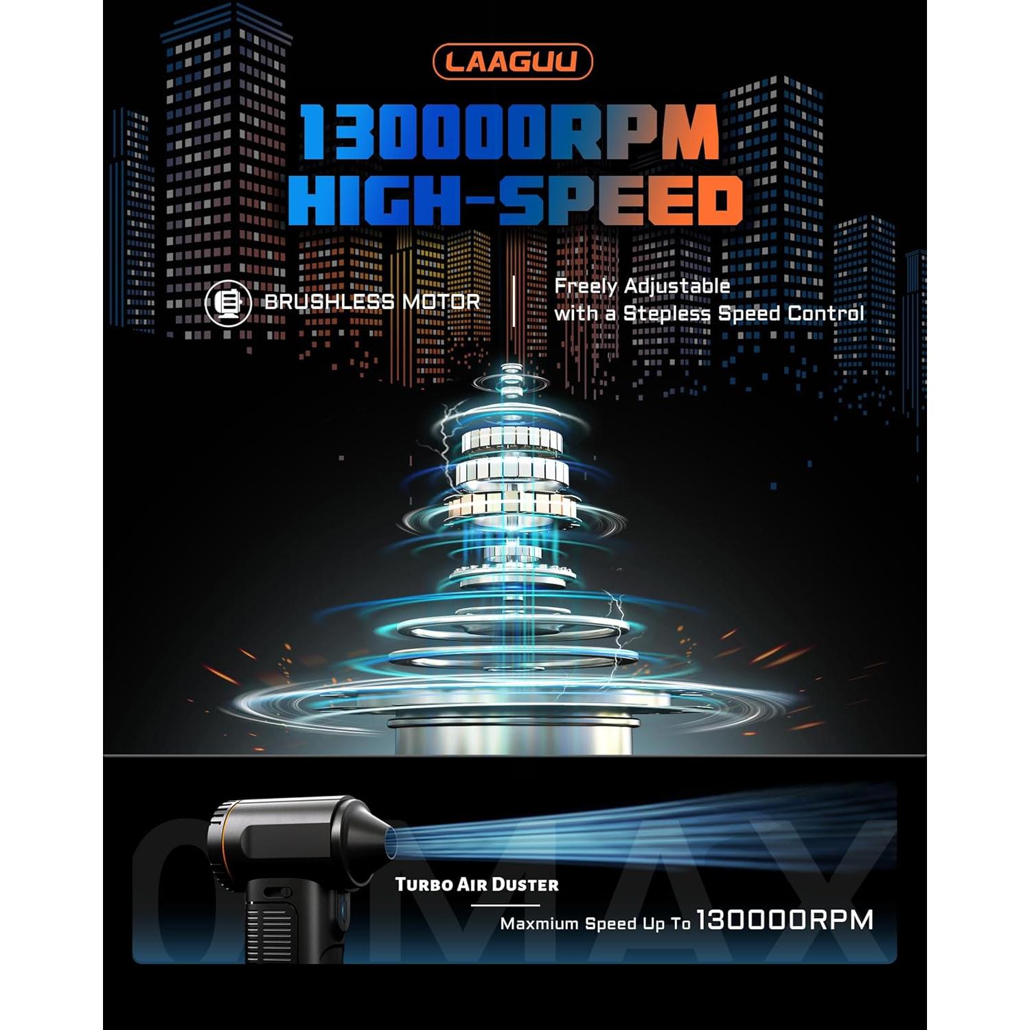 Soplador de Aire Comprimido Eléctrico Laaguu F11 130000RPM