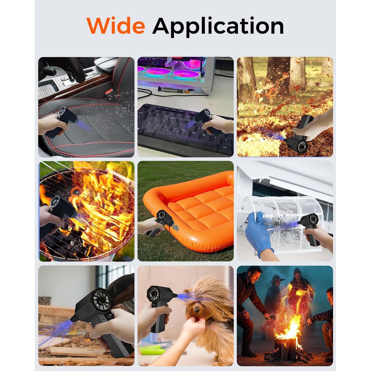 Soplador de Aire Eléctrico KONPAYDE 180000RPM Recargable Negro