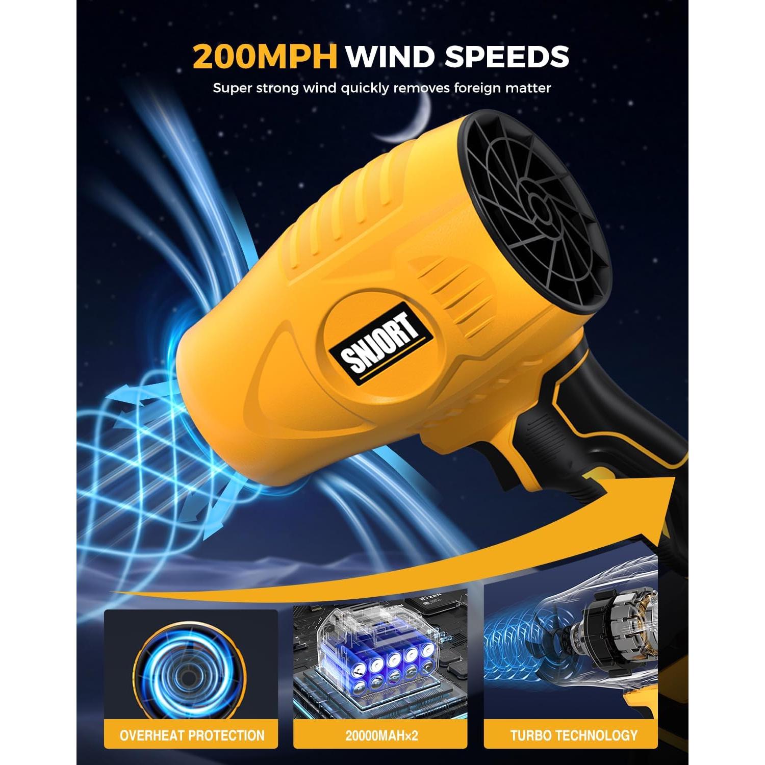 Soplador de Hojas Inalámbrico SNJORT S7MAX-T 21V 0.61kg