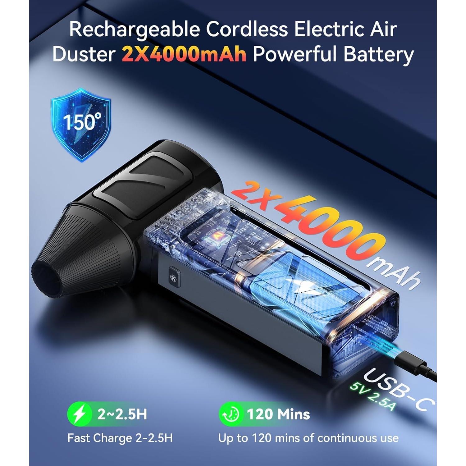 Soplador de Aire Comprimido YUHUO B01 360000 RPM Recargable