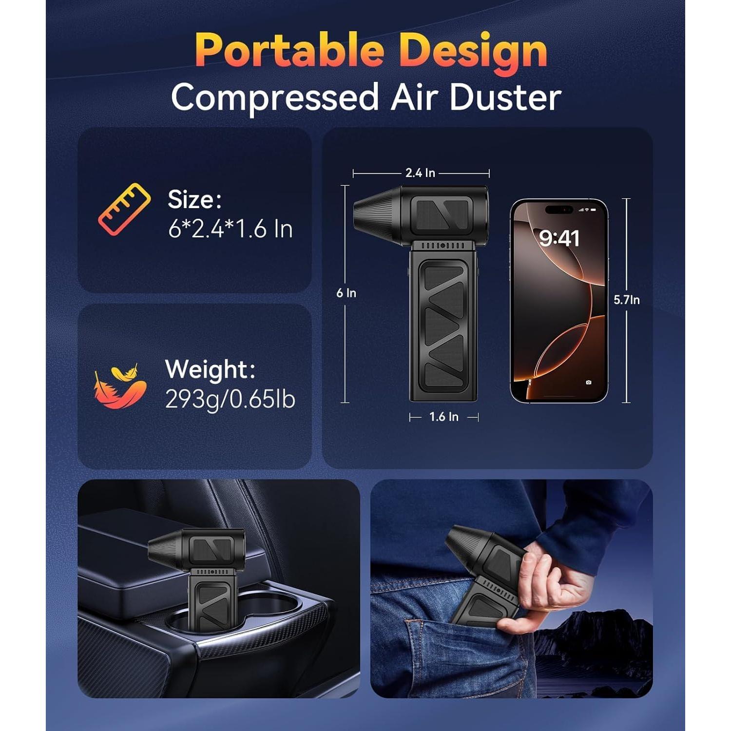 Soplador de Aire Comprimido YUHUO B01 360000 RPM Recargable