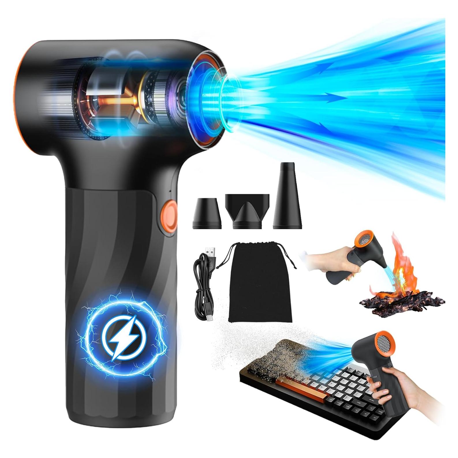 Soplador de Aire Eléctrico Truwelby 130,000 RPM 3 Boquillas