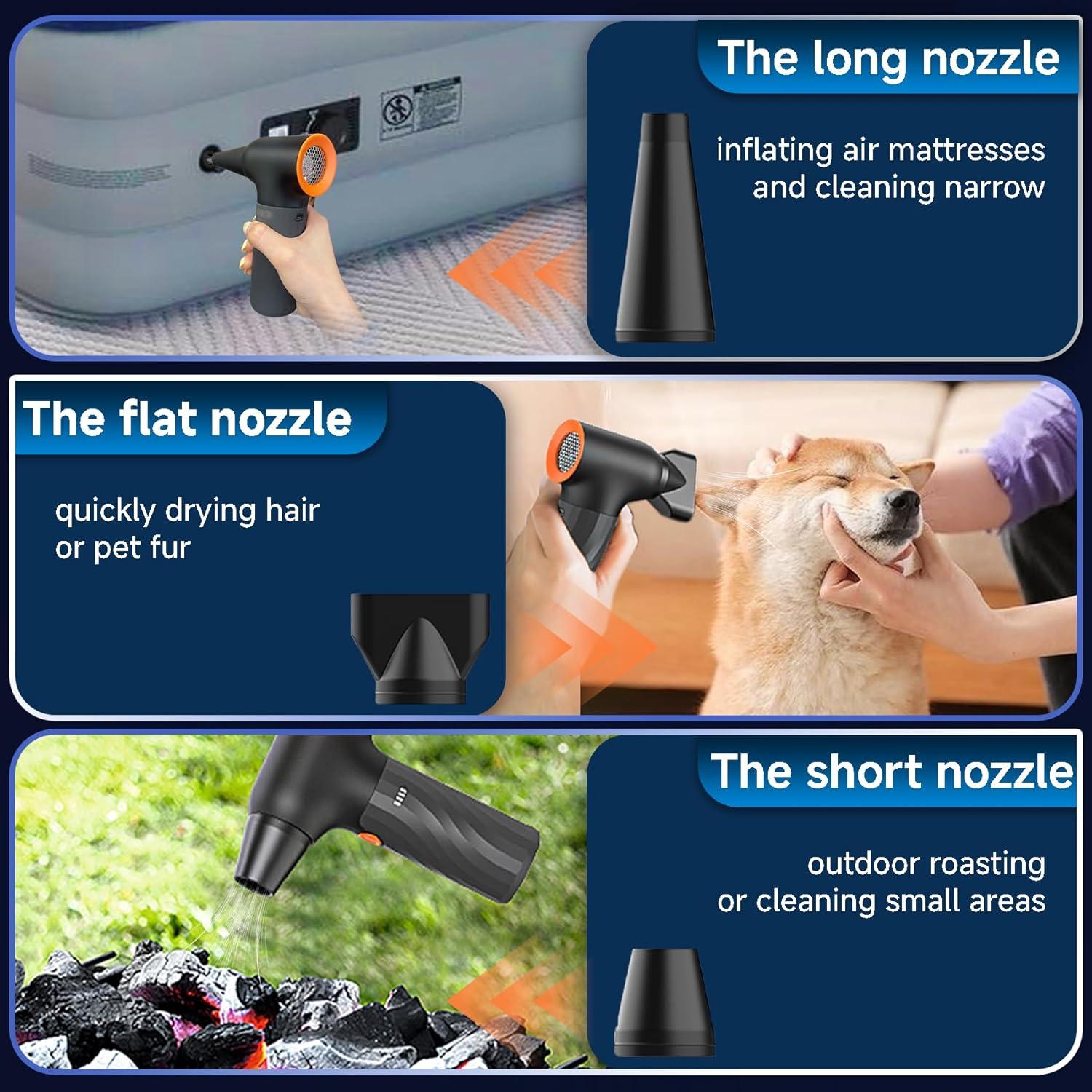 Soplador de Aire Eléctrico Truwelby 130,000 RPM 3 Boquillas