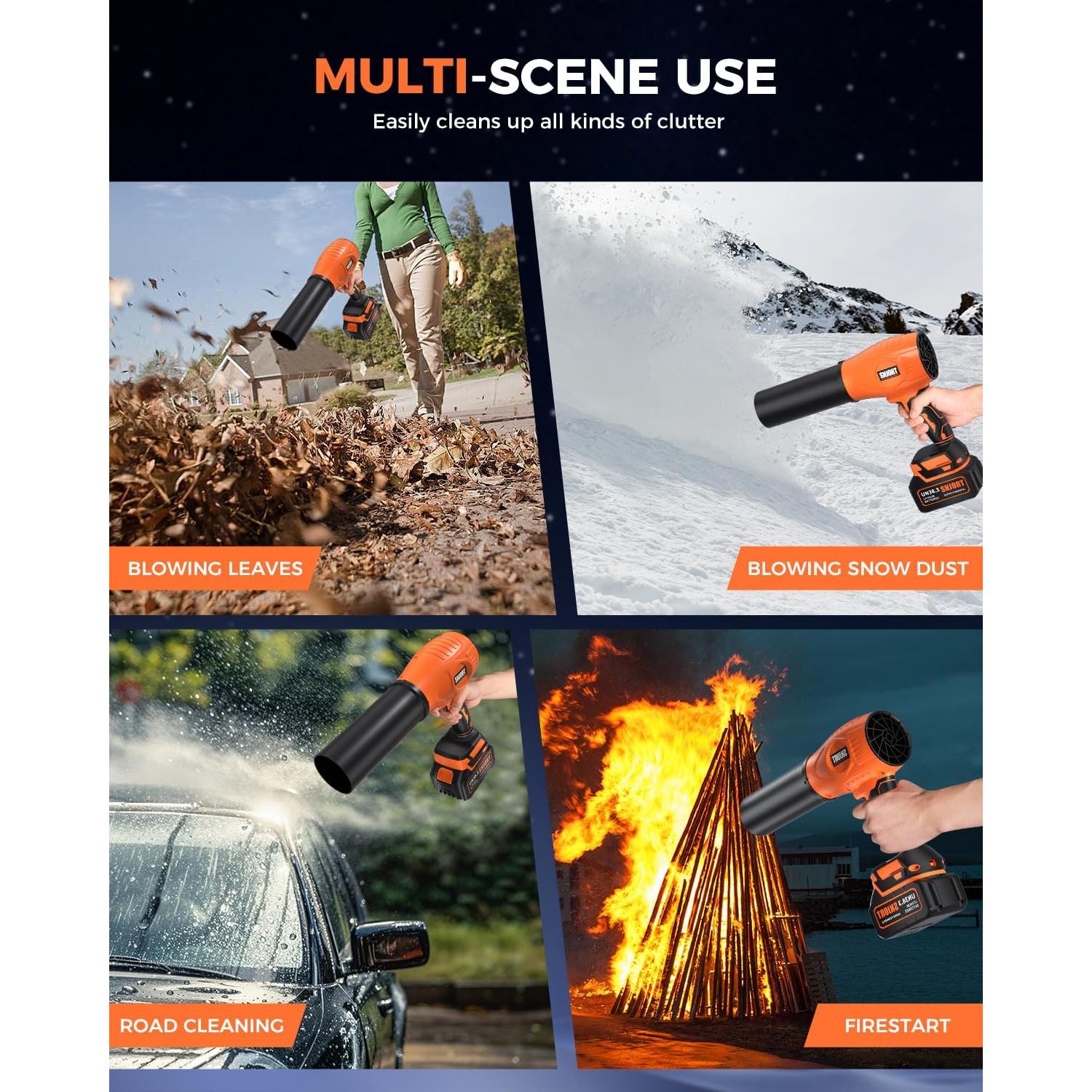 Soplador de Hojas Inalámbrico SNJORT S7MAX-L 500,000 RPM