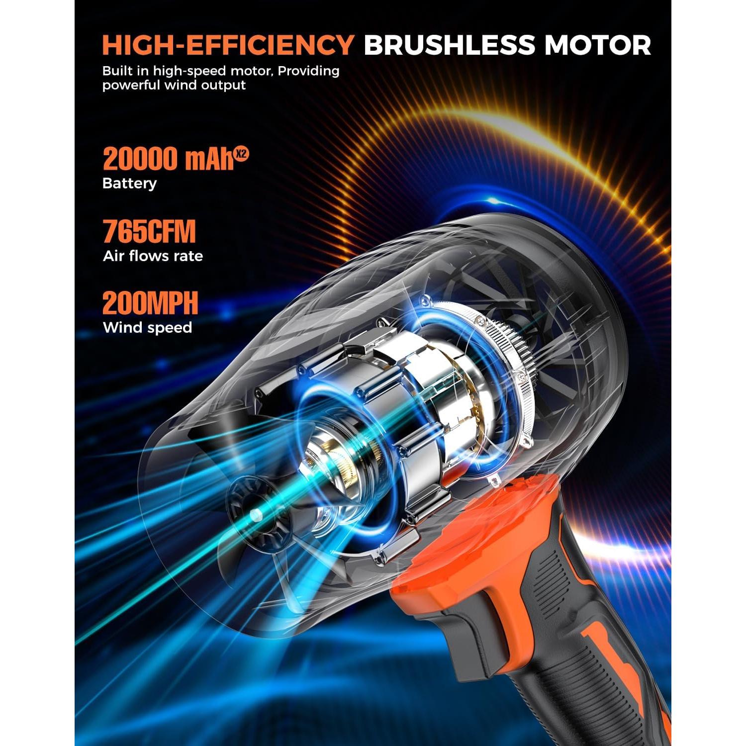 Soplador de Hojas Inalámbrico SNJORT S7MAX-L 500,000 RPM