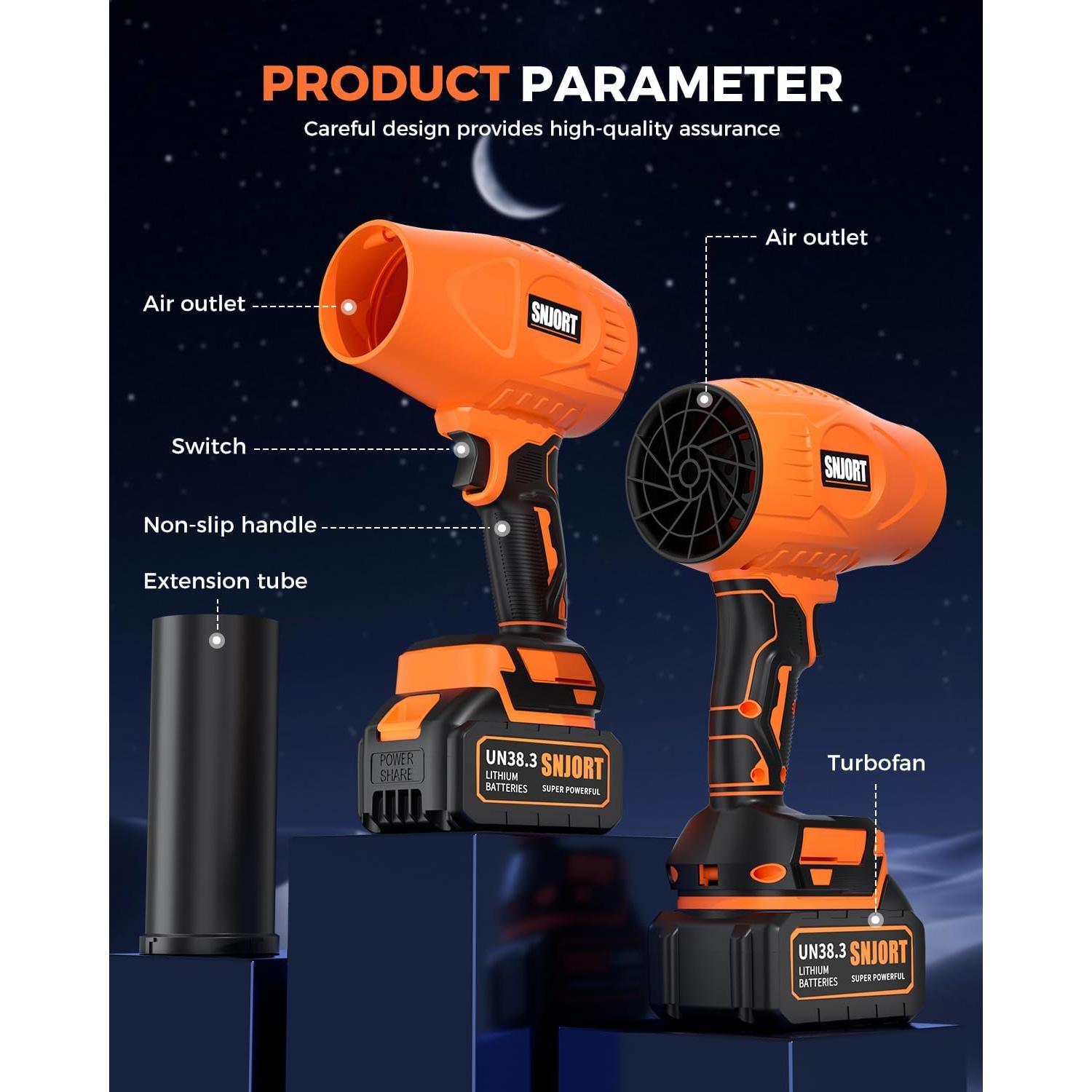 Soplador de Hojas Inalámbrico SNJORT S7MAX-L 500,000 RPM