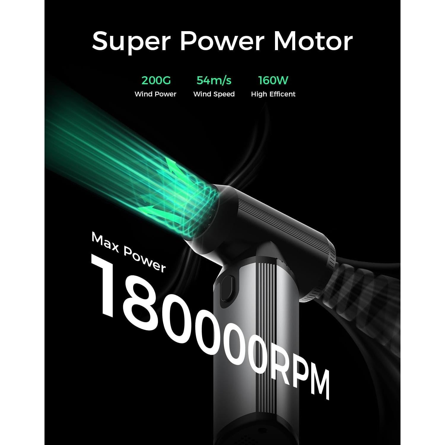 Soplador de Aire Eléctrico EG evgoer RS11 180000RPM 10000mAh