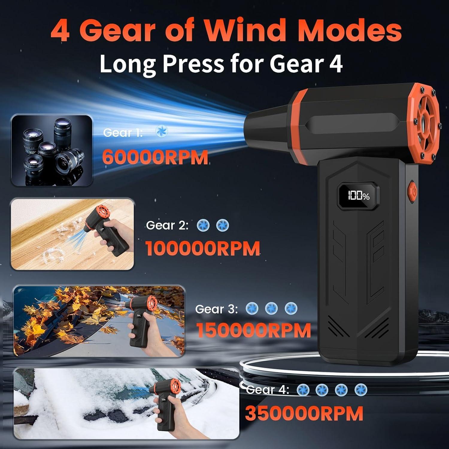 Soplador de Aire Comprimido DUORT D8 350,000 RPM Recargable