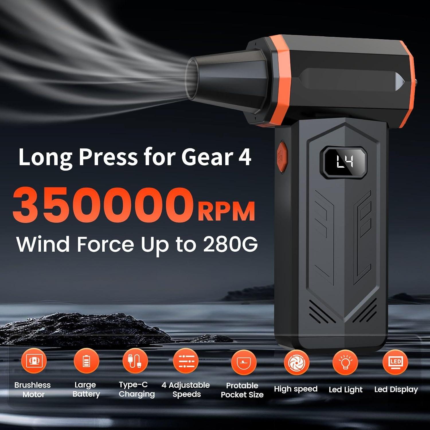 Soplador de Aire Comprimido DUORT D8 350,000 RPM Recargable