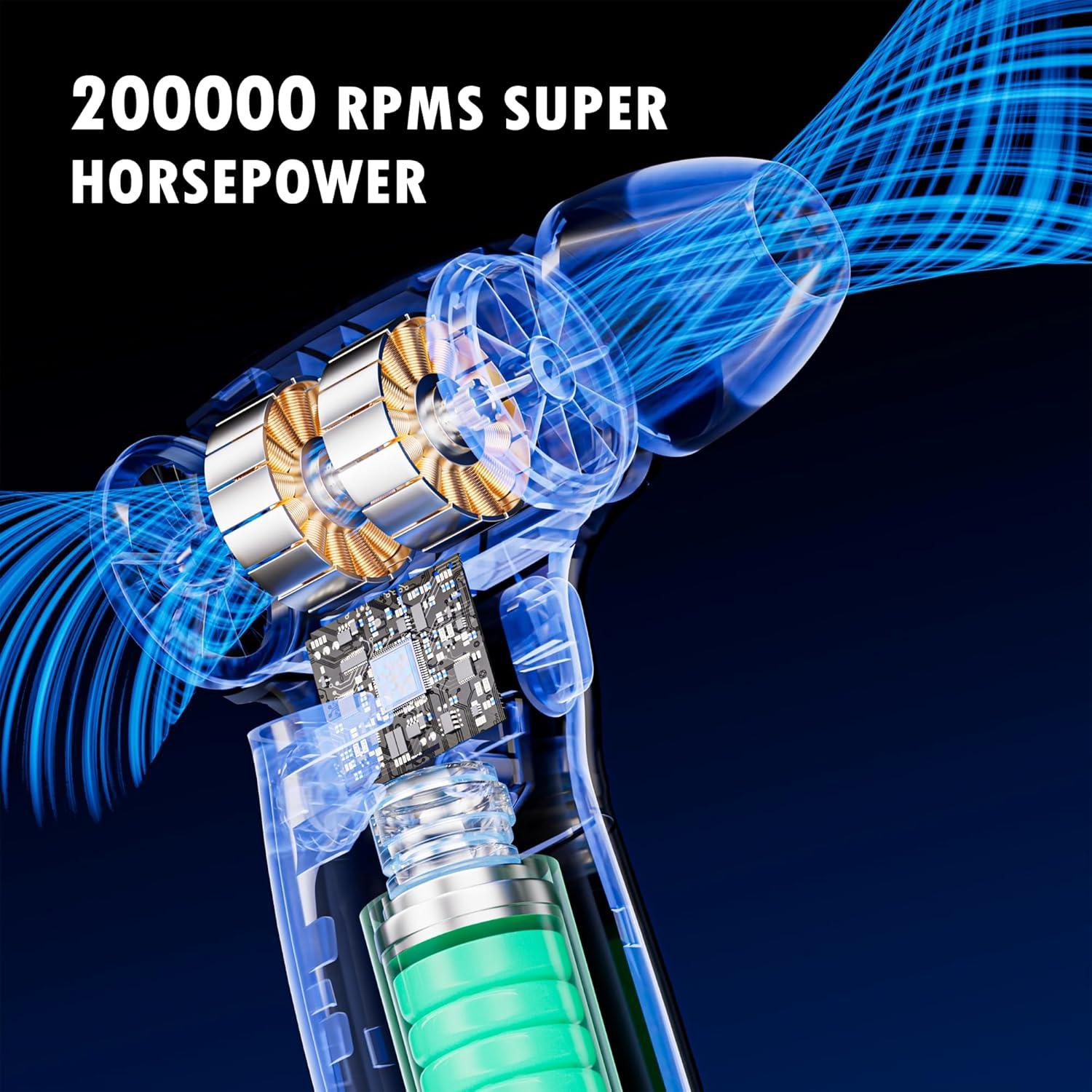 Soplador de Aire Comprimido KUECU X1 Inalámbrico 200000 RPM