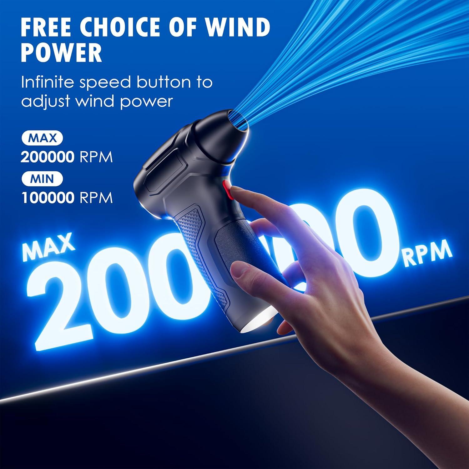 Soplador de Aire Comprimido KUECU X1 Inalámbrico 200000 RPM