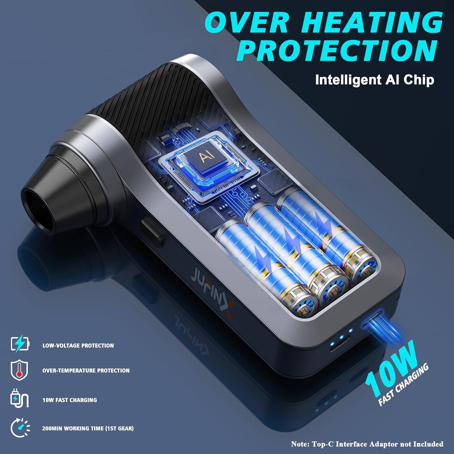 Soplador de Aire Eléctrico JUFINX X1 130000 RPM 3 Velocidades