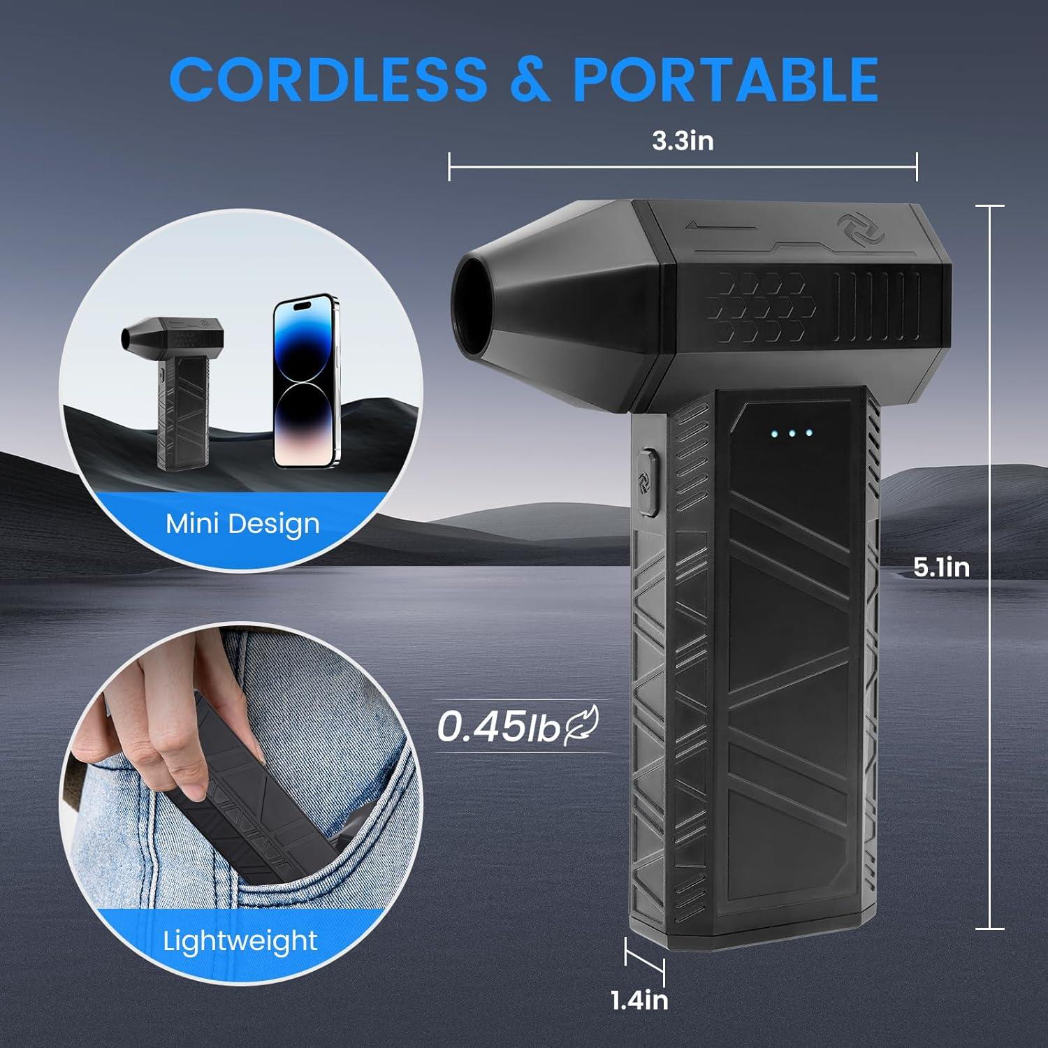Soplador de Aire Eléctrico Recargable Yontriyo 3 Velocidades