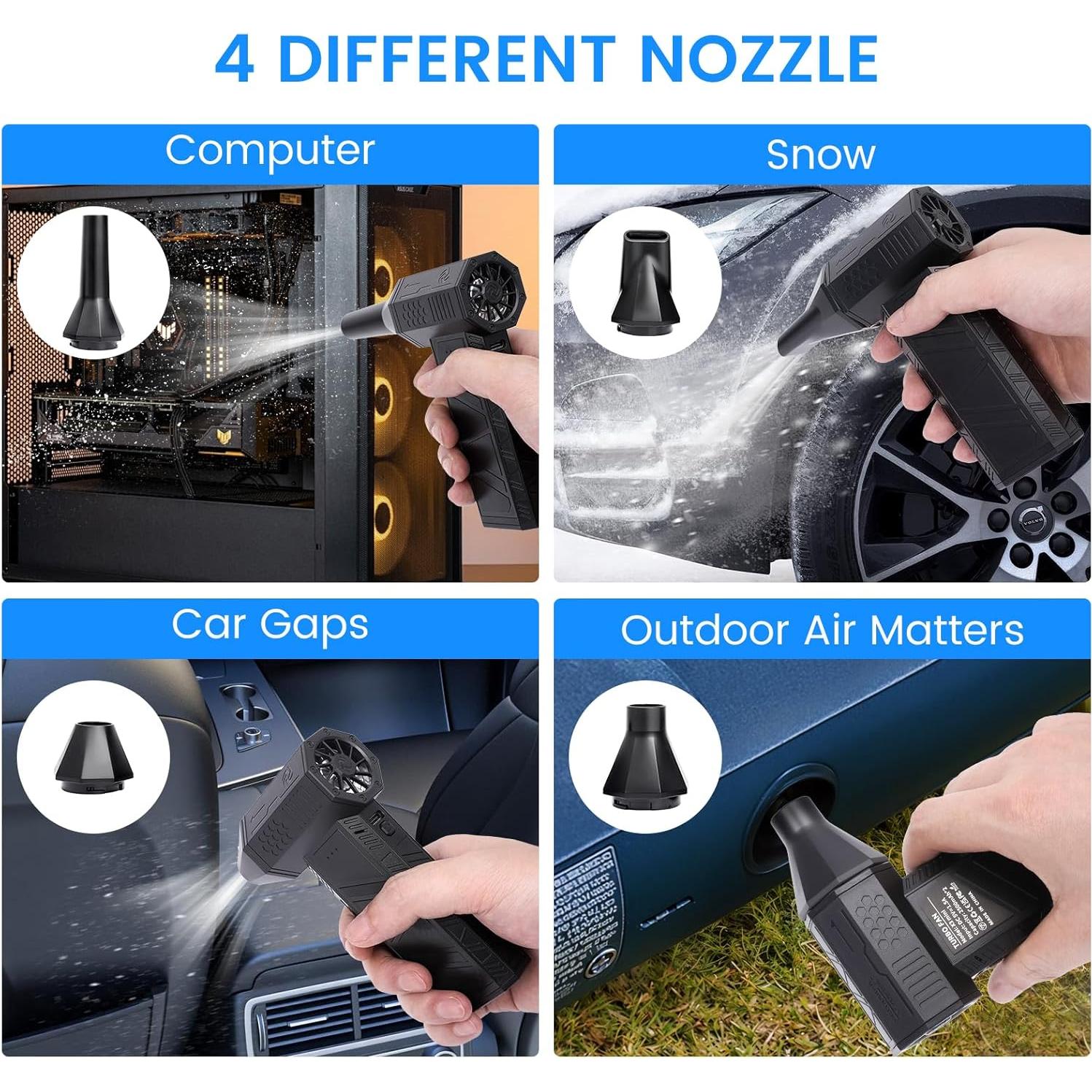 Soplador de Aire Eléctrico Recargable Yontriyo 3 Velocidades